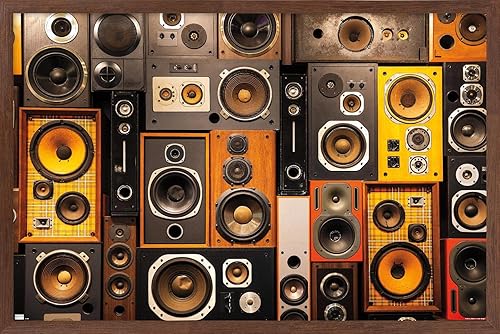 Miniatura 9 de Trends International Póster de pared con altavoz retro, 22.375 x 34 pulgadas, versión enmarcada en negro Versión con marco negro,Versión enmarcada