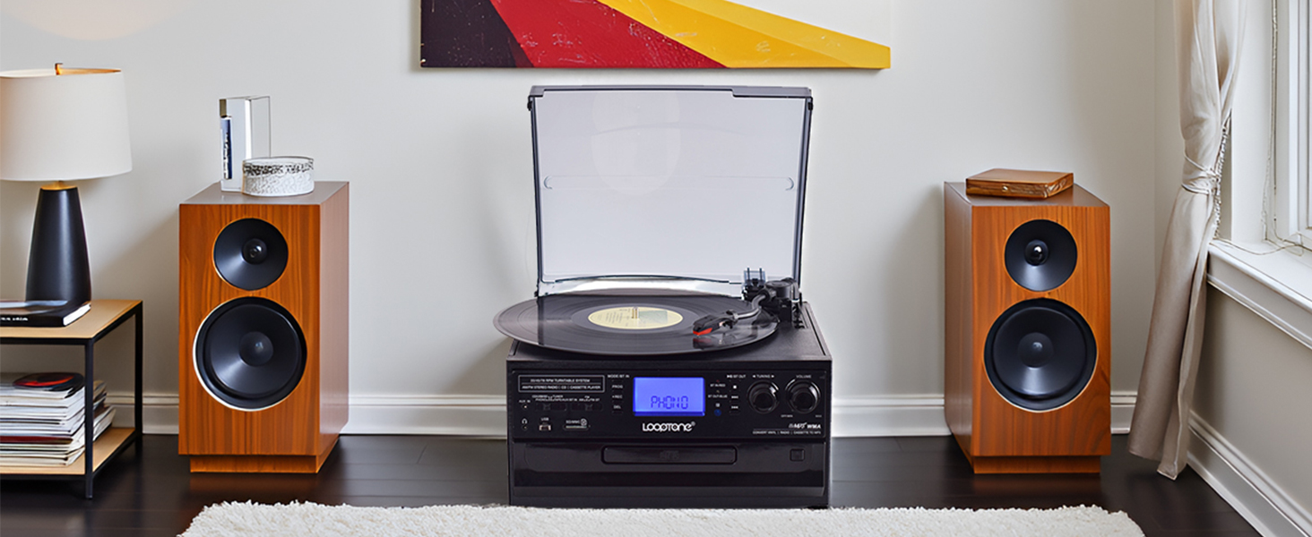 Amazon.com: LoopTone Vinyl Record Player 3 Speed 10 in 1 Bluetooth