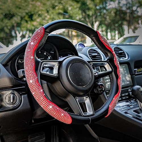 Amiss Funda para volante de automóvil 2 protectores segmentados para volante de automóvil ajuste universal para el 99 de los autos seguro y