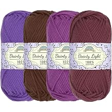 JubileeYarn Dainty Light Yarn - Shades of Purple - 4 Skeins
