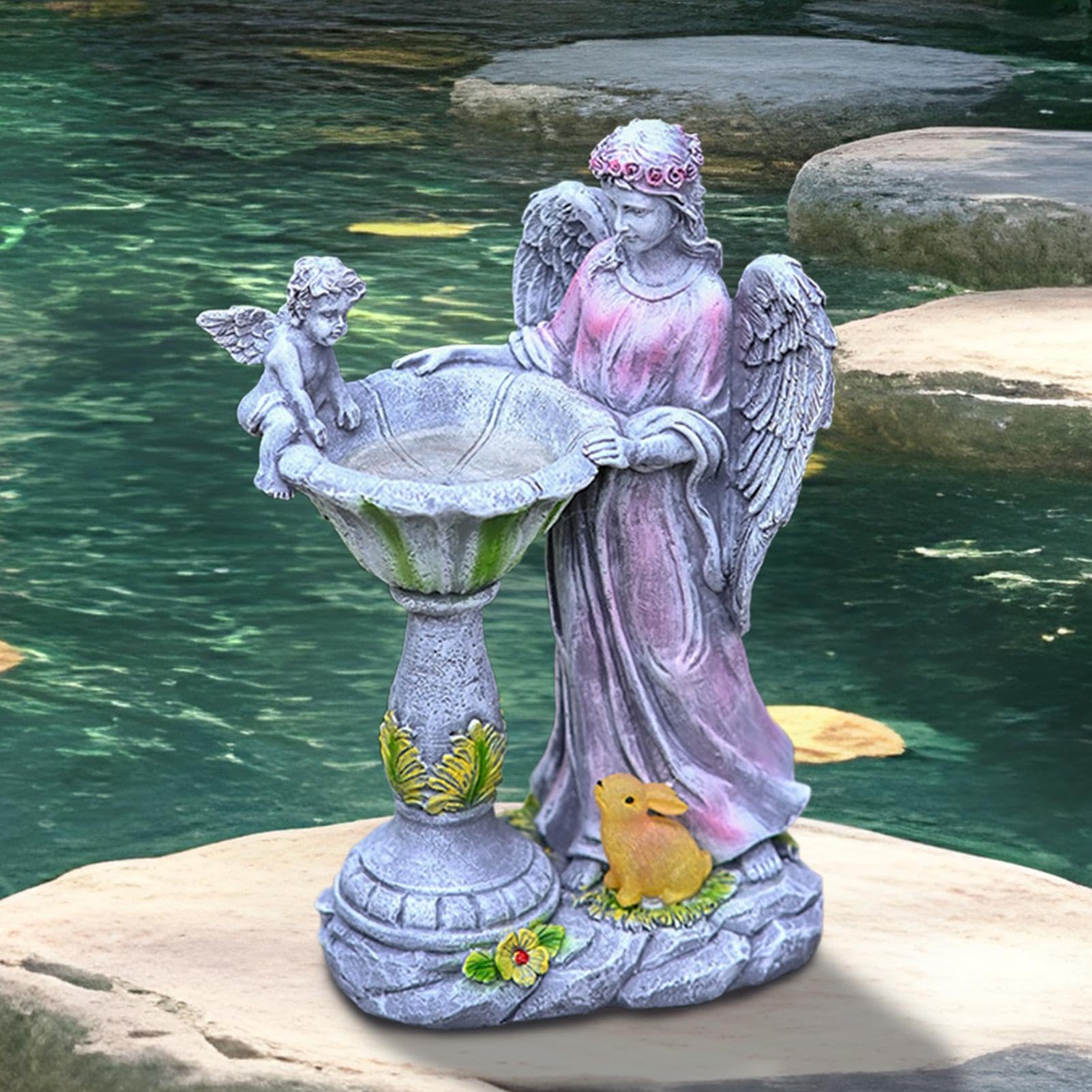 Figuras de jardín de, estatuas de jardín Solar Resina Figura de ángel con