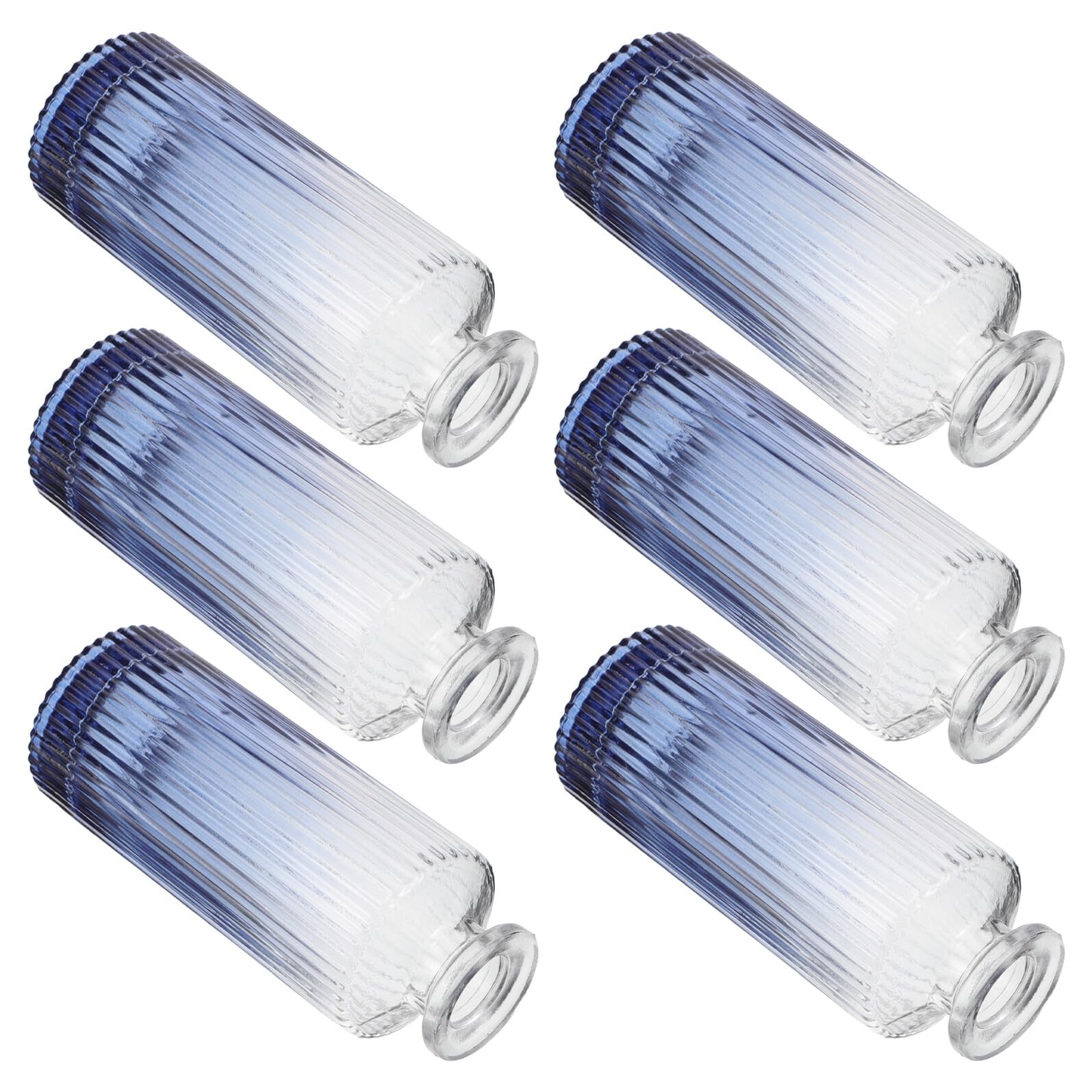 Flacons diffuseurs en verre gaufré bleu de qualité supérieure style vase antique