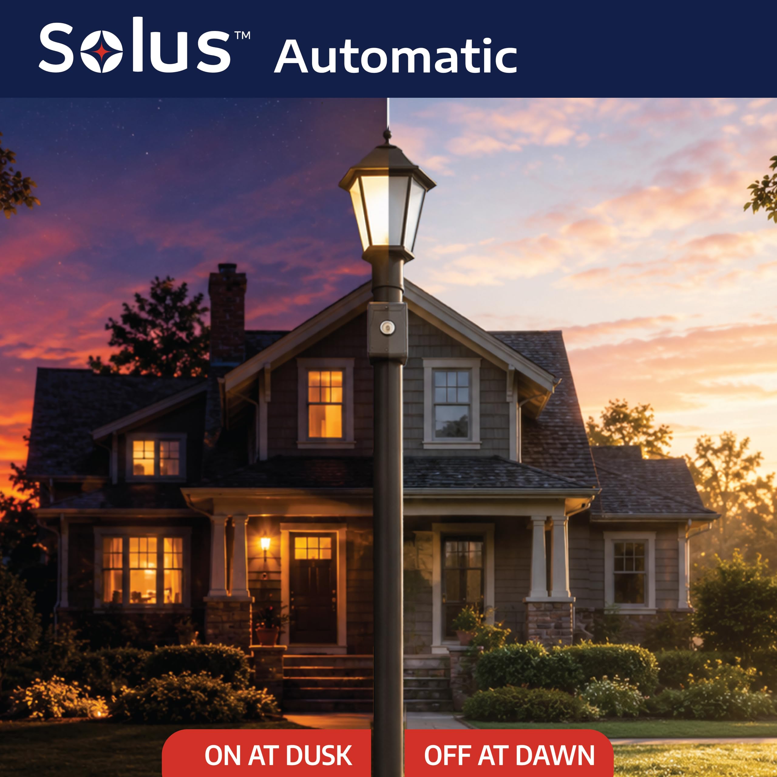 Solus SPC-320Z 120V Automatico Dusk to Dawn Fotocellula Controllo Foto, Sensore Luce Interruttore per Lampade Hardwire Outdoor con Ezee Change Plug, UL, Bronzo