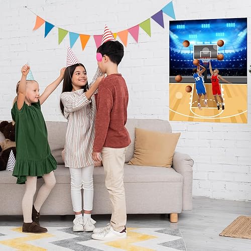 Miniatura 4 de PLULON Póster de baloncesto con 30 calcomanías de baloncesto para niños y niñas, decoración de pared para fiestas de cumpleaños, actividades en el