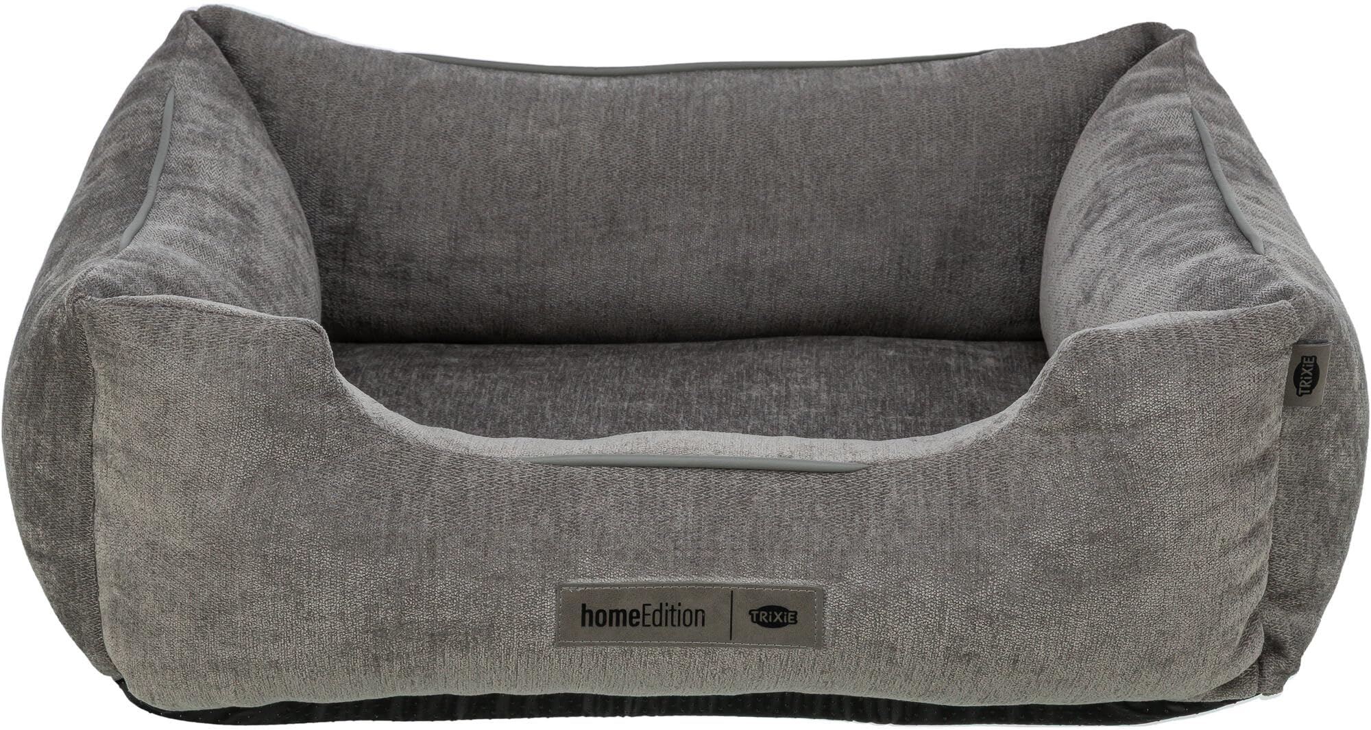 TRIXIE Dog Bed Vital Lennox Chenille, Square, Orthopedic Dog Pillow In Grey, 60×50Cm, Comfortable Dog Bed With Viscoelastic Memory Foam - 371300