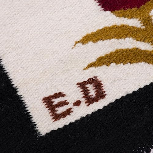 Miniatura 3 de NOVICA Tapiz artesanal de lana hecho a mano con temática de pájaros de Perú, multicolor, decoración de pared, tapices tejidos de hojas de árbol de