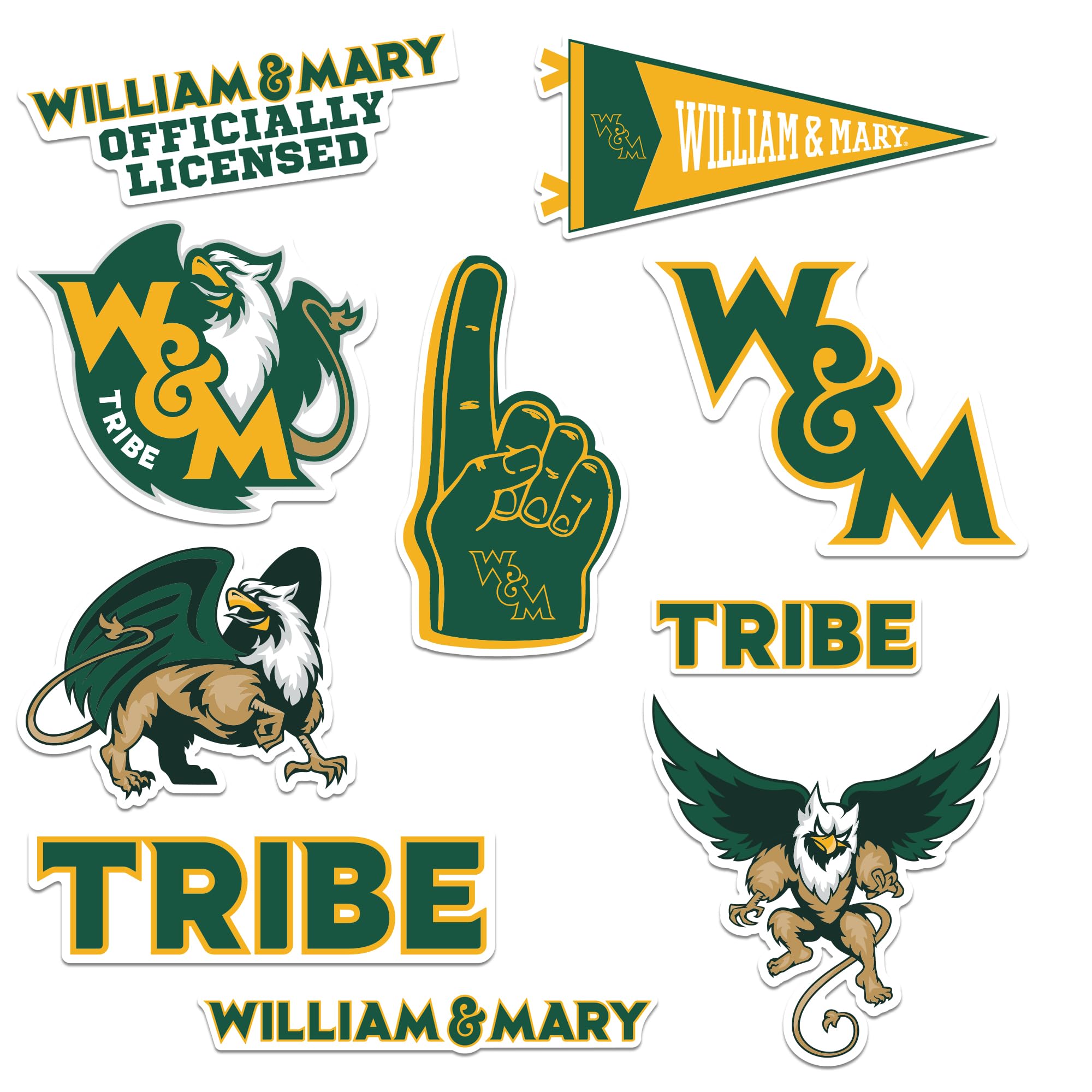 College of William and Mary 9ct Vinyl L Deluxe, Indoor/Outdoor, Set of 9