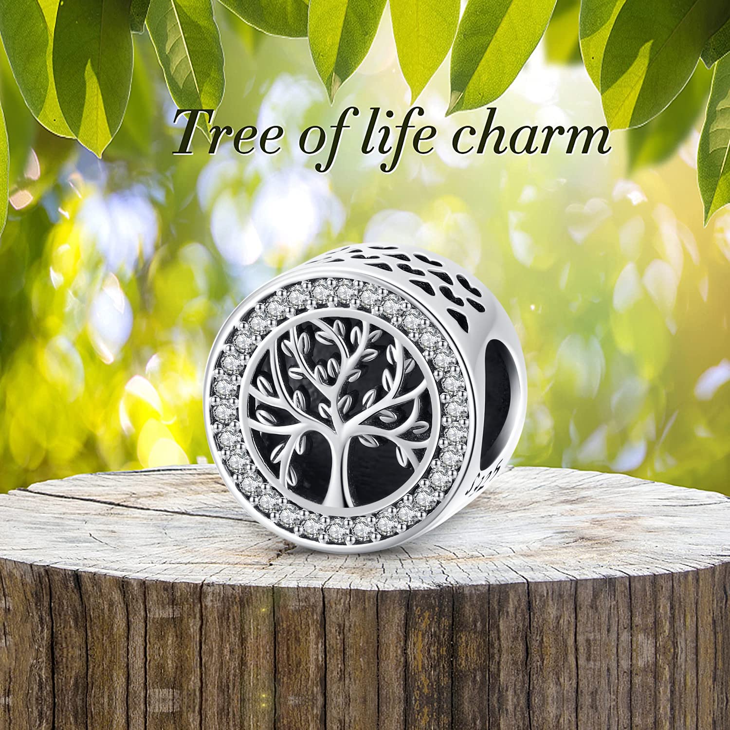 Charm Ciondoli per Bracciali in Argento Sterling 925 Albero della Vita Bead Charm Compatibili con Pandora e Bracciale Europeo, Gioielli Regalo per Donne Ragazza Mamma