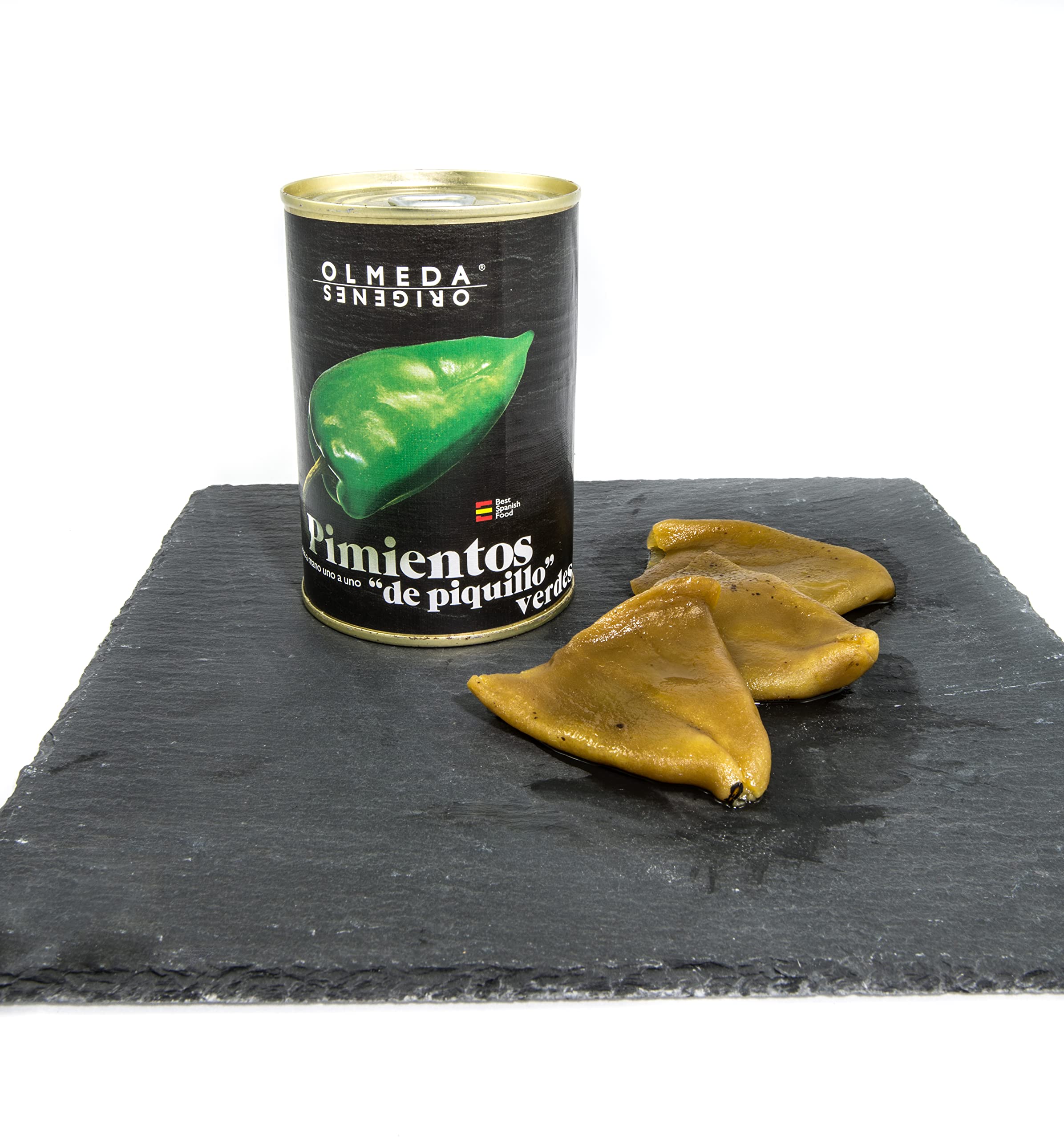 OLMEDA ORÍGENES - Pimientos de Piquillo VERDE 17/22 unidades (Navarra) - Lata 390 gr