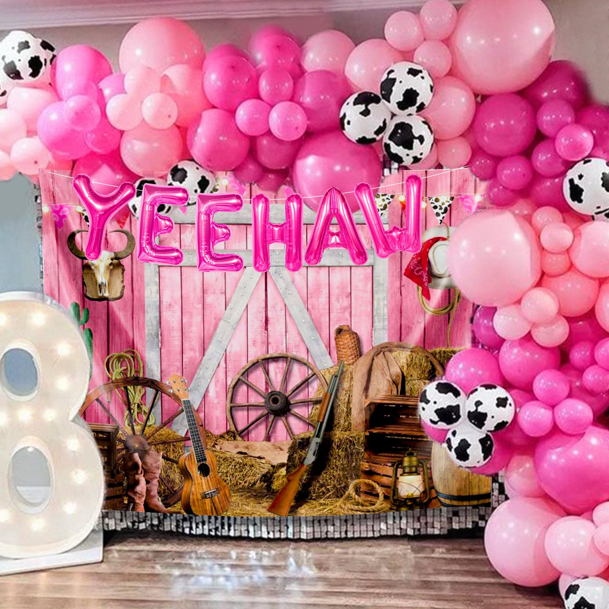 JeVenis Western Cowgirl Party Decorations Balloon Yee Haw Balloons West Wild Party Decoration Banner Horse Balloon Cowgirl Photo Props Bachelorette Bridal Shower Supplies - Image 3
