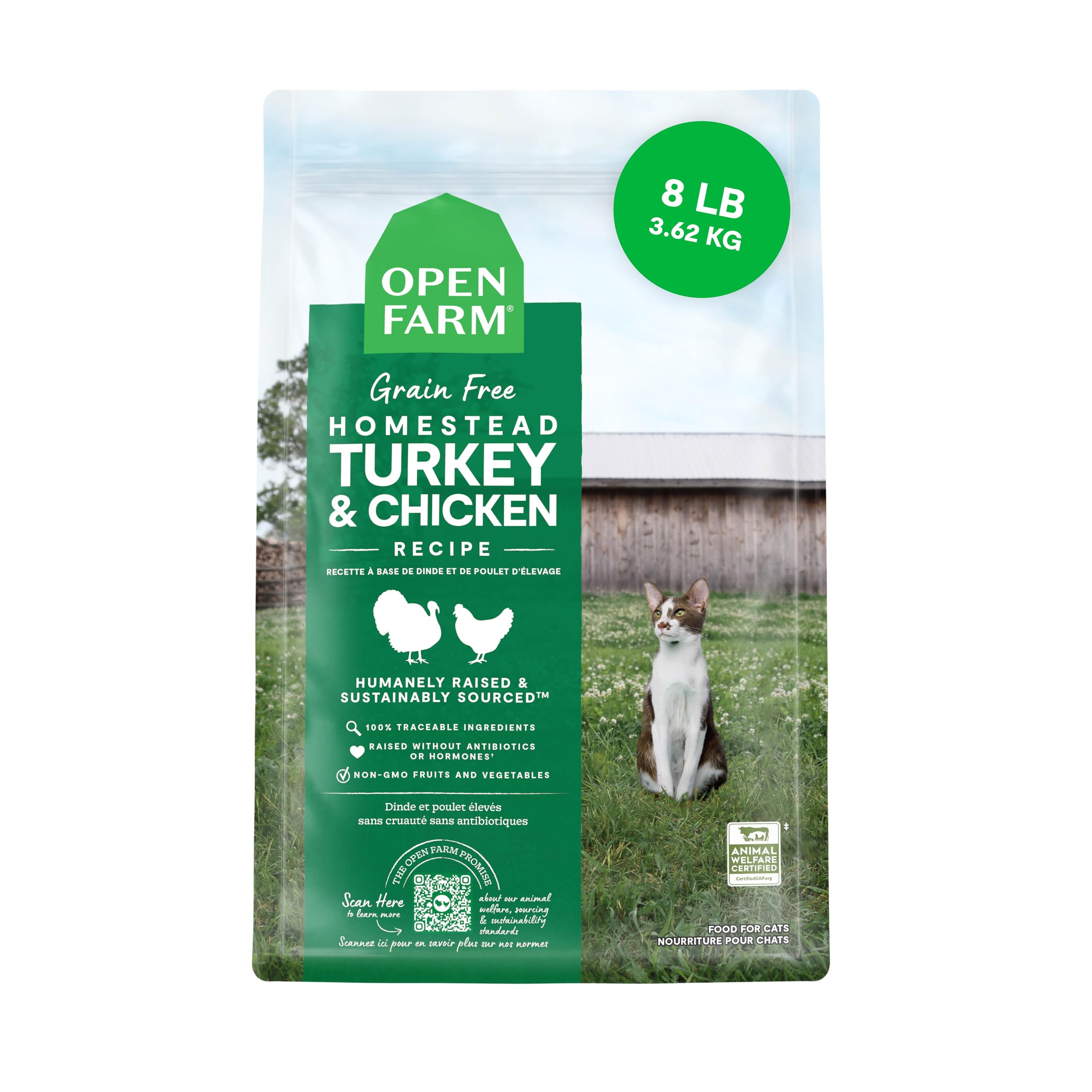 Open Farm Grain Free Homestead Turkey & Chicken Dry Cat Food - 3.63KG