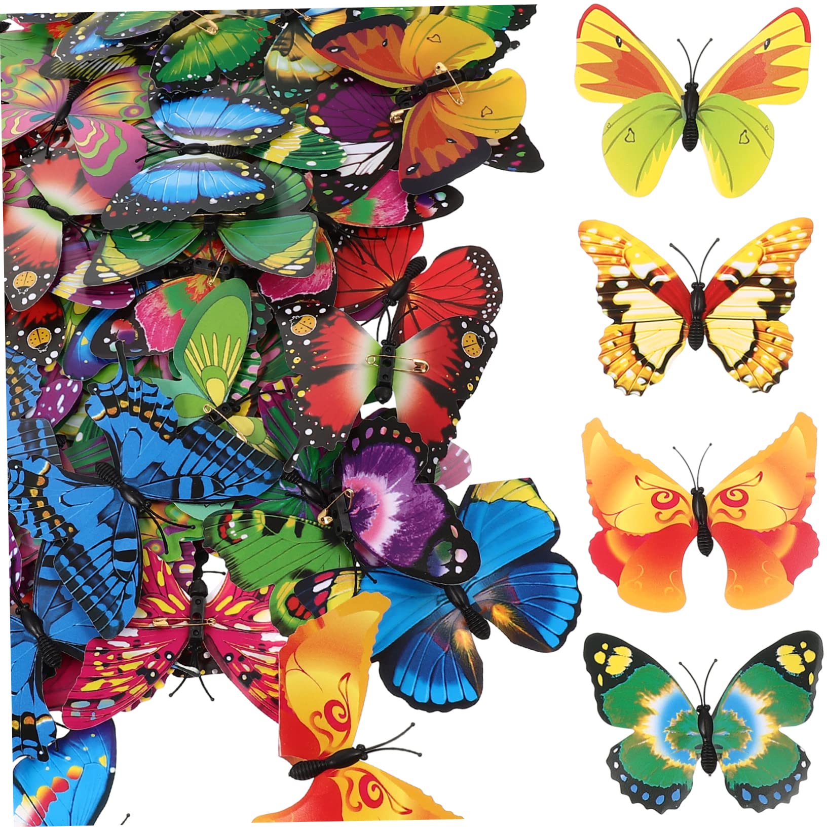 Broche de Solapa Pvc 100 Piezas Delicado para Niñas | Decorar Camisetas y Sombreros, Fácil de Guardar, No se Deforma, Estilo Variado y Encantador