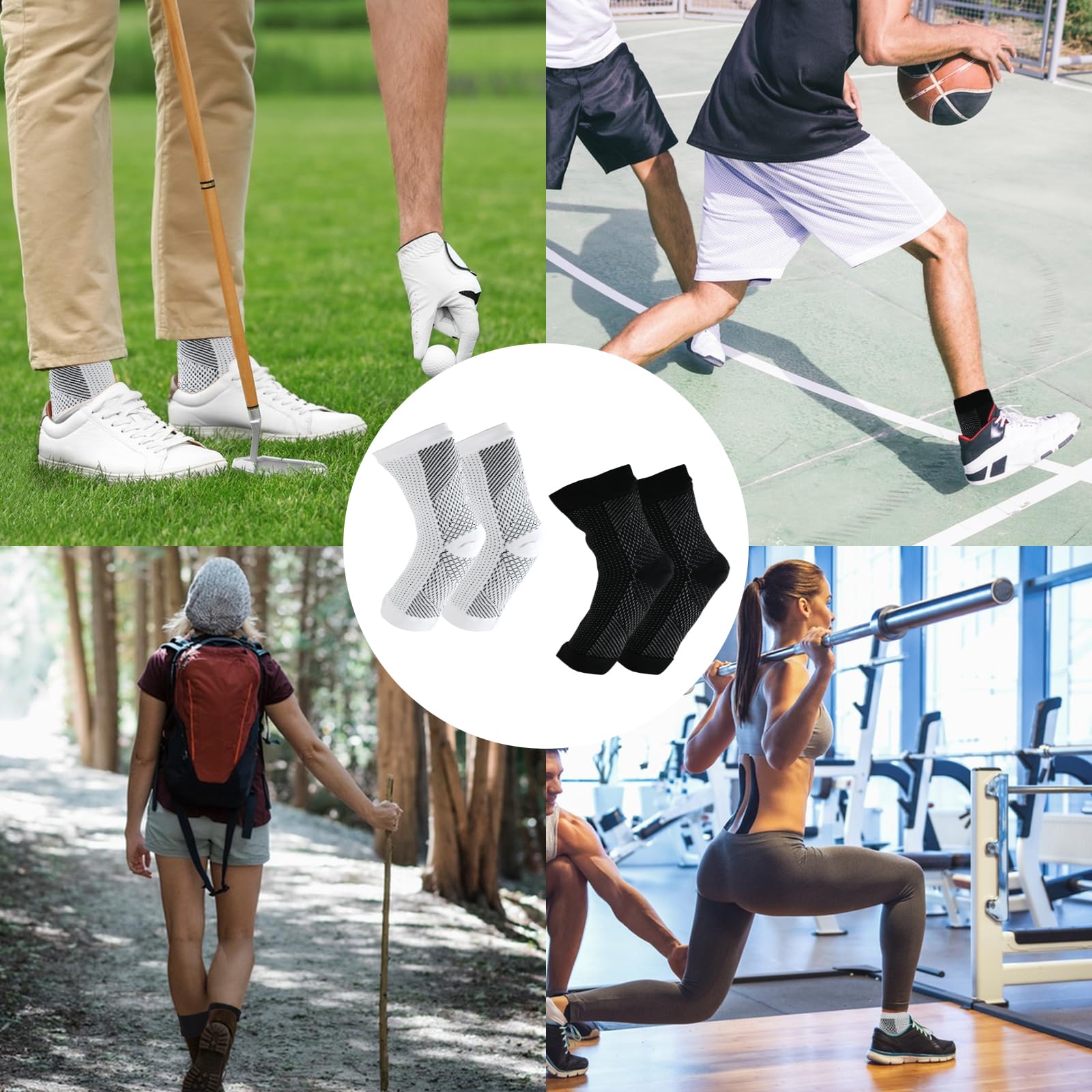 4 Paar Neuropathie Soothe Kompressionssocken Herren, Kompressionsstrümpfe Damen, Orthopädische Compression Socks mit Offener Zehe, Sprunggelenkbandage für Plantarfasziitis Gelenkschmerzen,L/XL