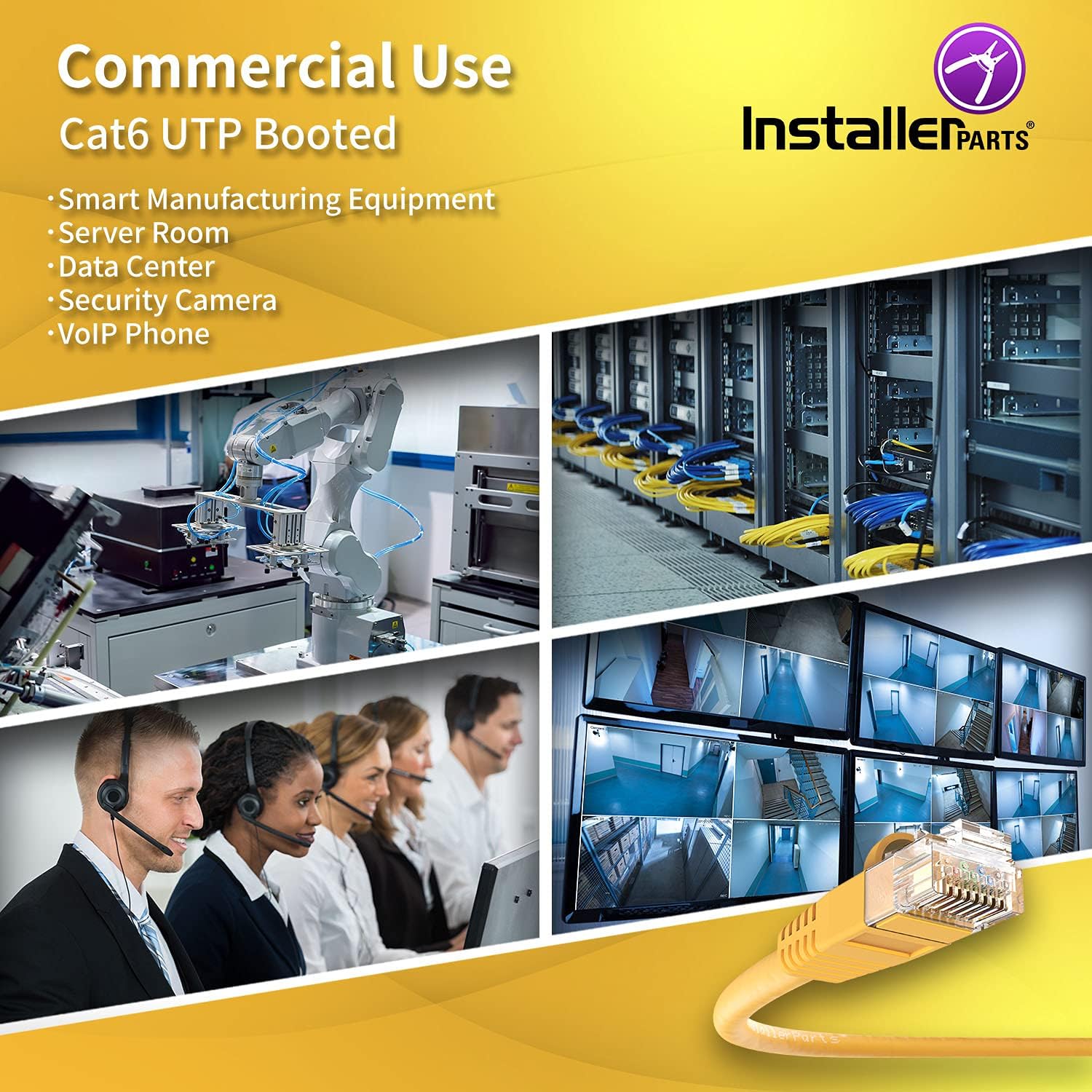 Crazy Clearance InstallerParts (100 Pack) Ethernet Cable CAT6 Cable UTP Booted 0.5 FT - Yellow - Professional Series - 10Gigabit/Sec Network/High Speed Internet Cable, 550MHZ Black Friday - 50% OFF InstallerParts (100 Pack) Ethernet Cable CAT6 Cable UTP Booted 0.5 FT - Yellow - Professional Series - 10Gigabit/Sec Network/High Speed Internet Cable, 550MHZ