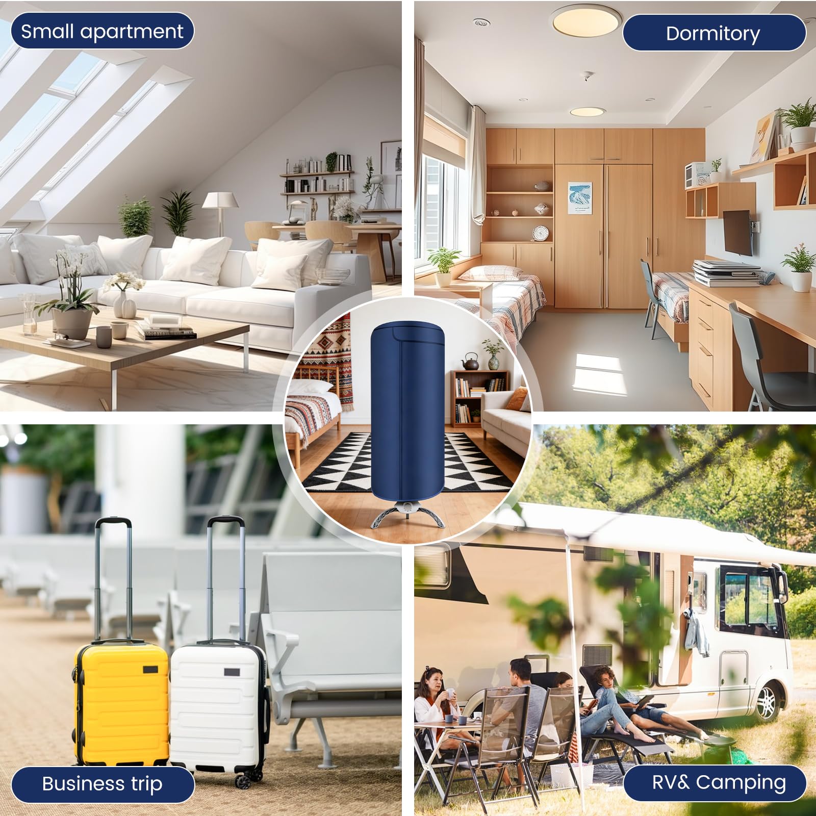 Heated Clothes Airer, 900W Portable Electric Clothes Dryer Indoor, 12kg 2-Tier Circulates Hot Air Airer Machine for Quick Drying, Energy Efficient Indoor Drying for Household — view 7