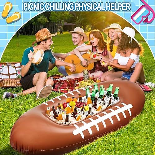 Miniatura 6 de Leitee Enfriador inflable de bebidas de fútbol, decoración de fiesta de fútbol, enfriador de campo de fútbol inflable, contenedor de comida para bar