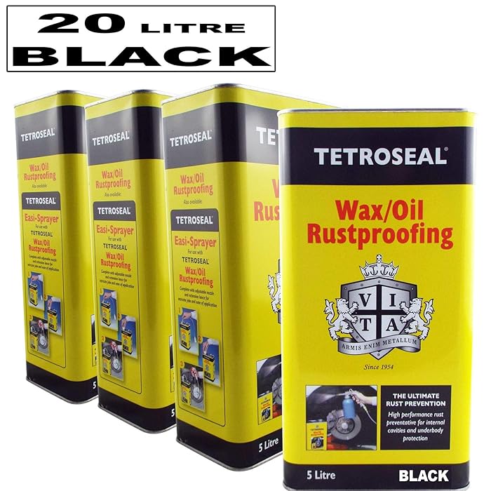 Buy Tetroseal BLACK WaxOil Rustproof Protector 20L Protection Wax/Oil [4 x 5Litre Can] Powerful