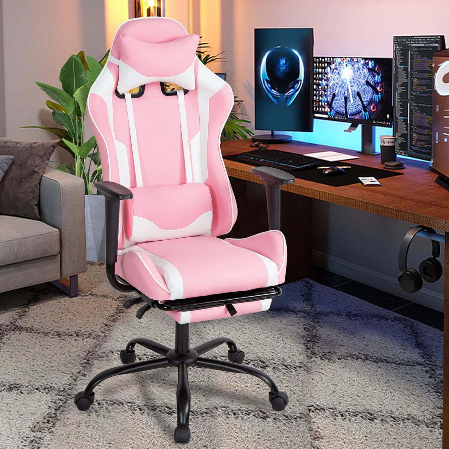 Sakula Gaming Chair Pink Office Chair Adjustable Ergonomic Chair Kerusi