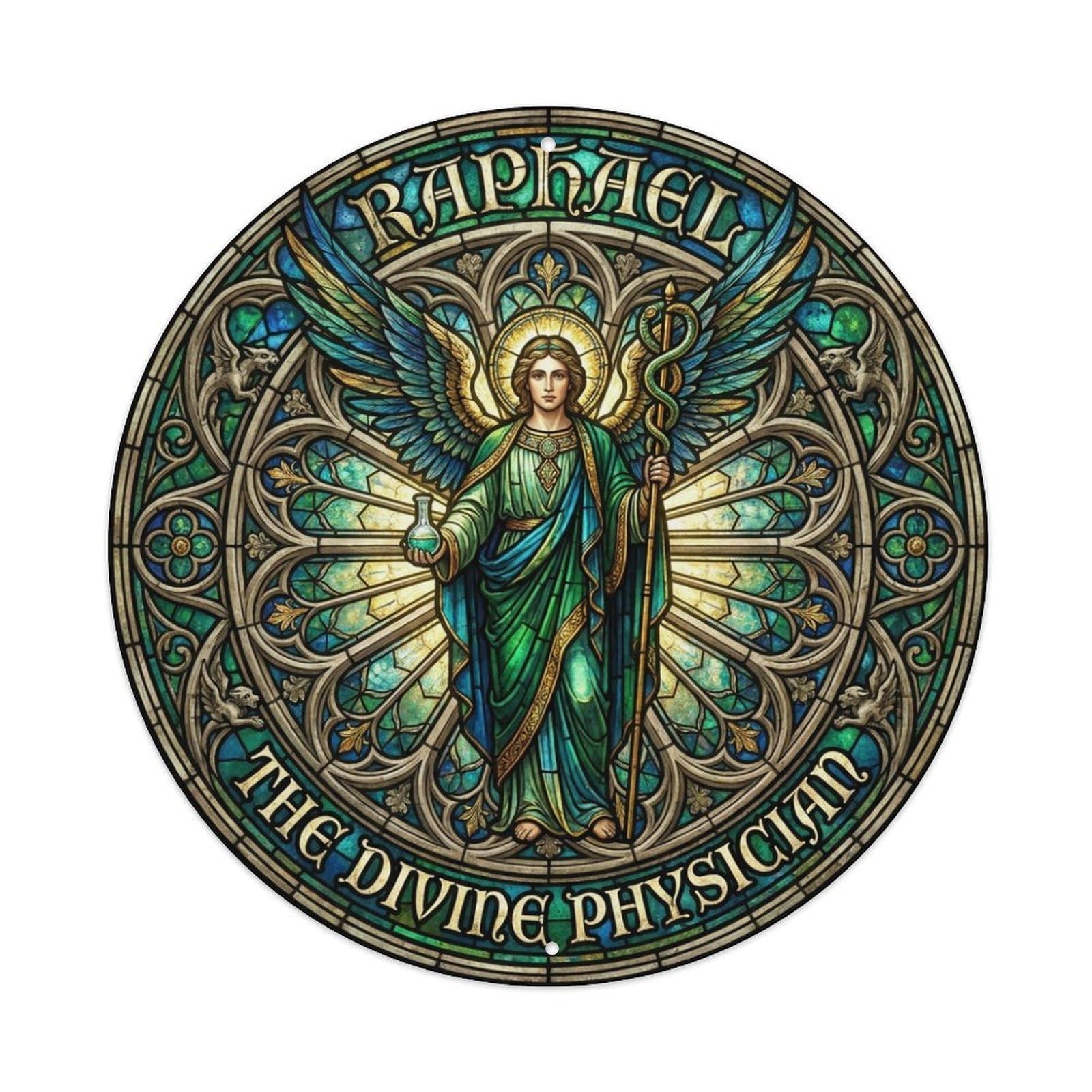 Archangel Raphael The Divine Physician Healing Metal Tin Sign