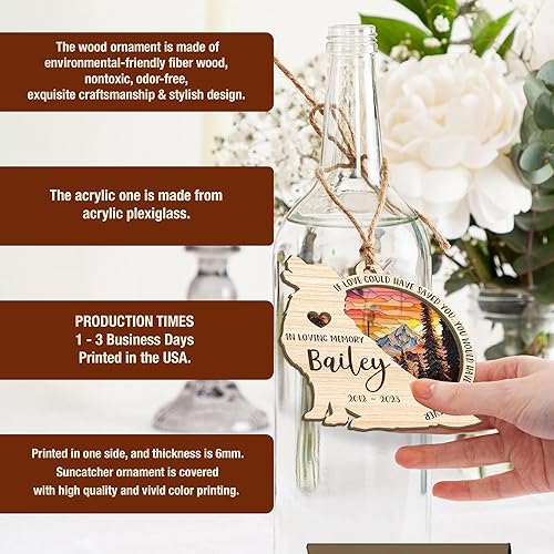 Miniatura 5 de Imagen personalizada de gato con pérdida de mascotas, perro, conmemorativo, con nombre, fecha, razas de perro, atrapasoles, perro en el cielo,