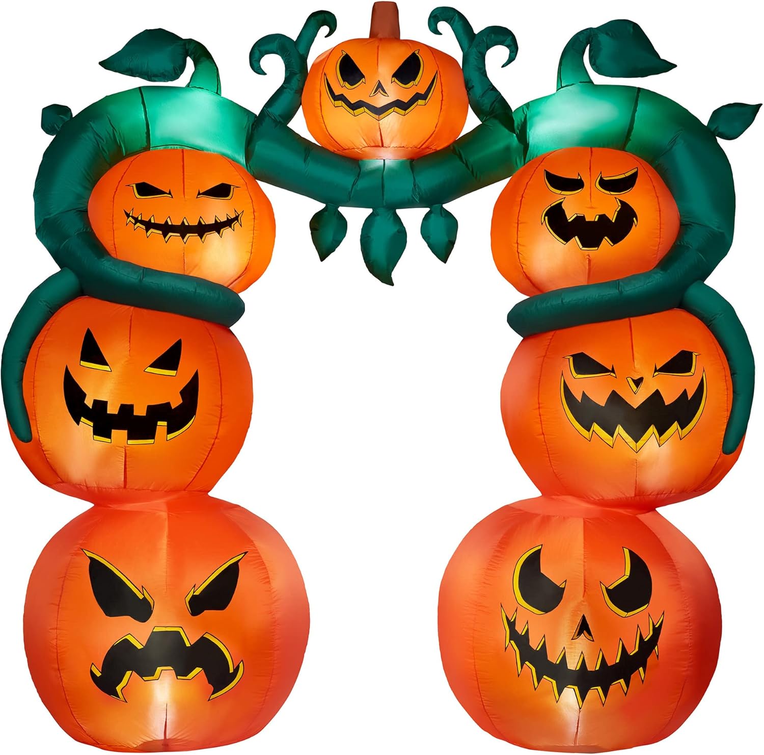 Spirit Halloween 9 Ft Light-Up Jack-O'-Lantern Archway Inflatable Decoration, Multicolor