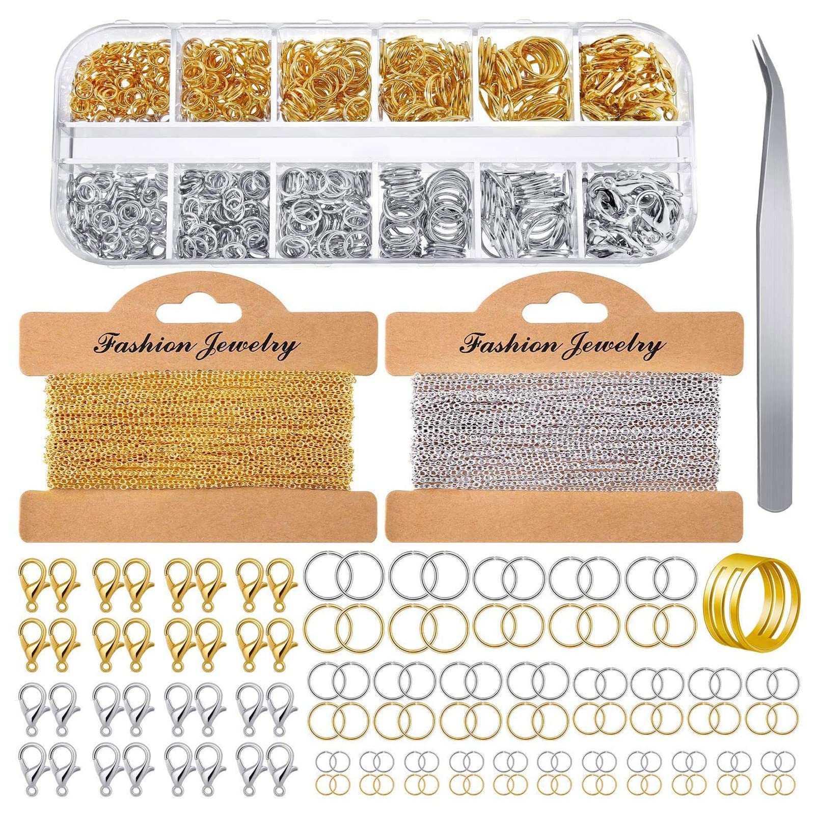 Amazon.co.jp: ゴールドシルバージュエリーチェーンDIY 24.6フィートの