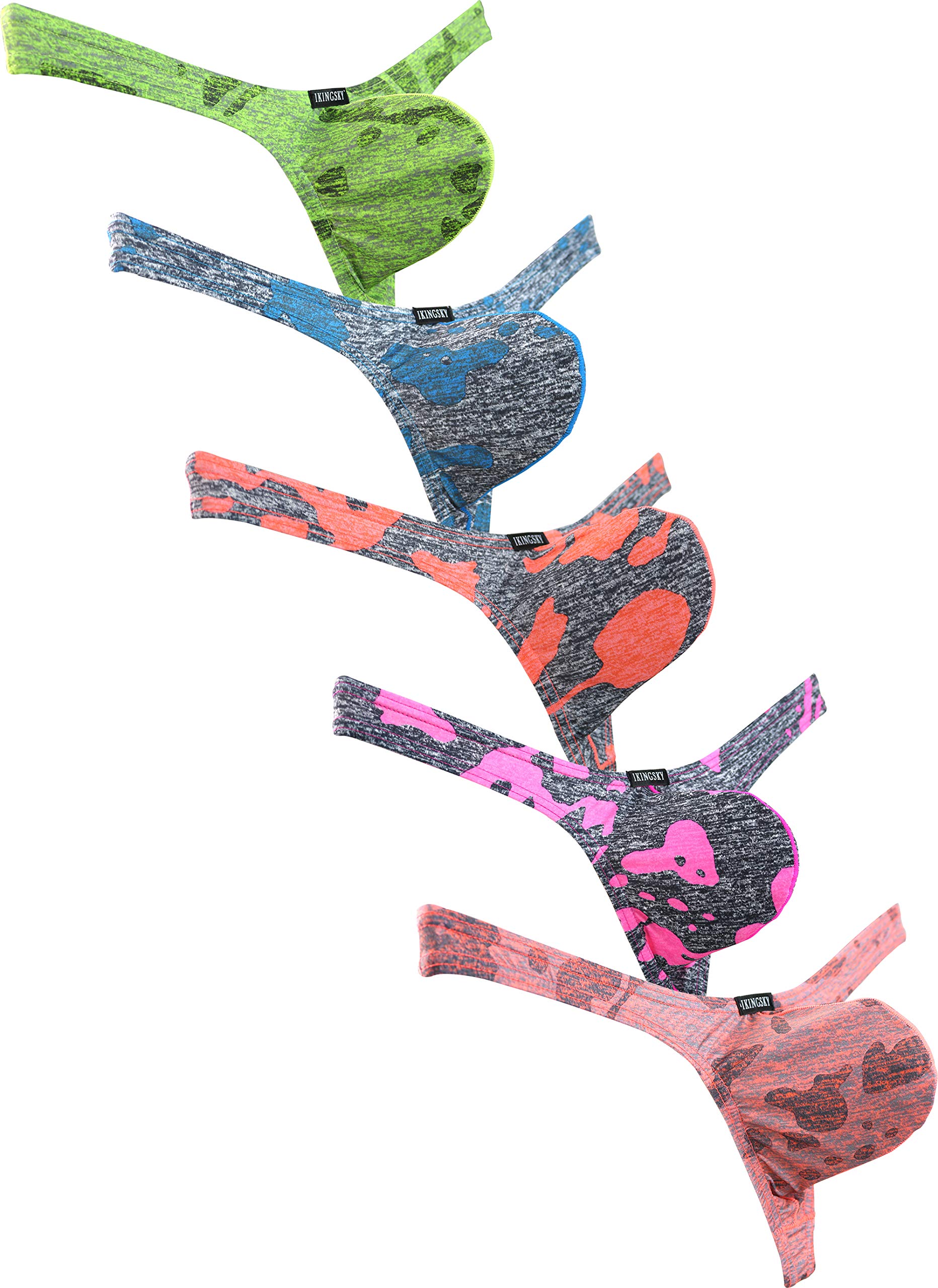 iKingskyMen's Camouflage Thong Underwear Big Pouch T-Back Under Panties Enhance Underwear