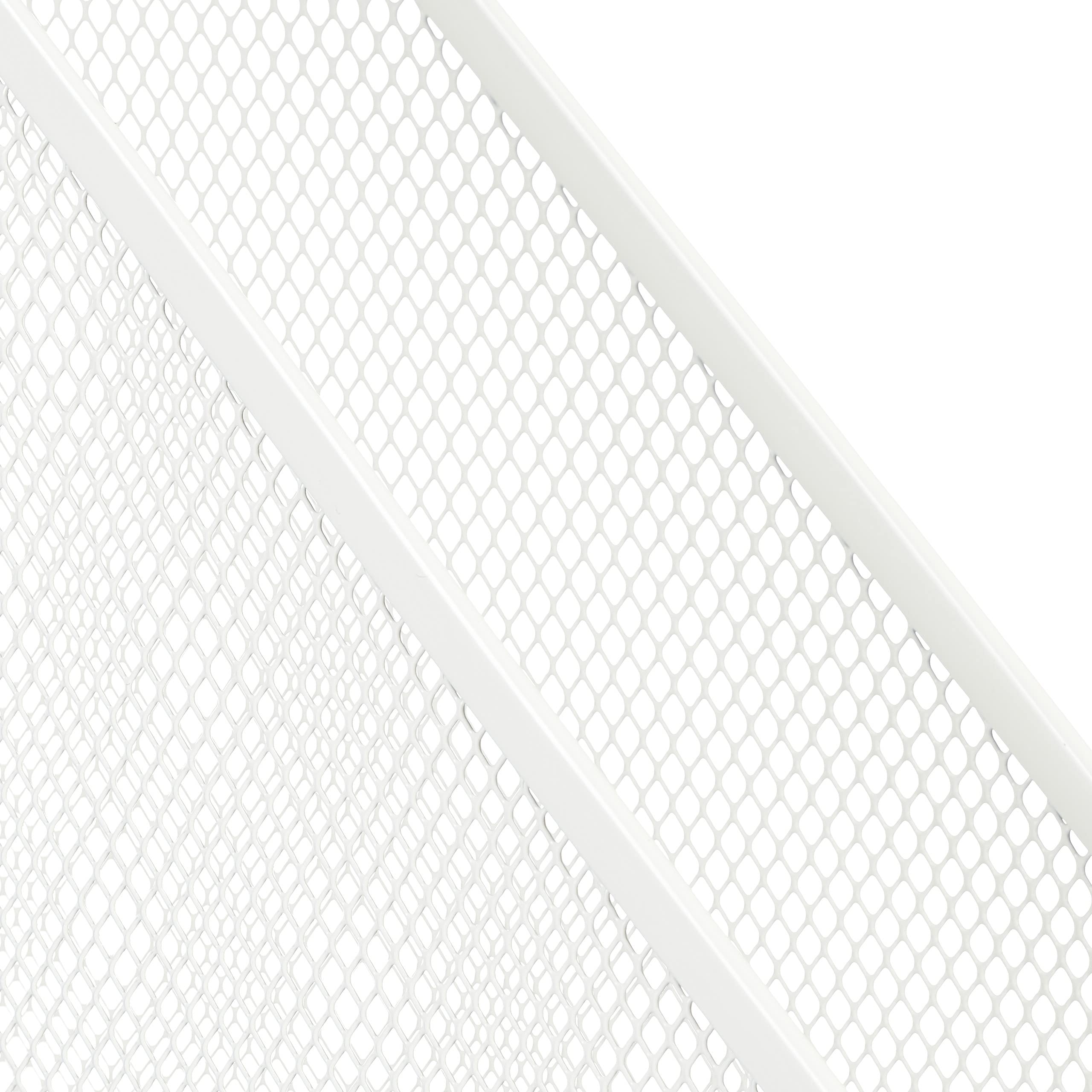 Relaxdays Archivador de Metal, DIN A4, 31,5x7x25 cm, Organizador de Pie Resistente, Diseño Malla, para Oficina, Blanco