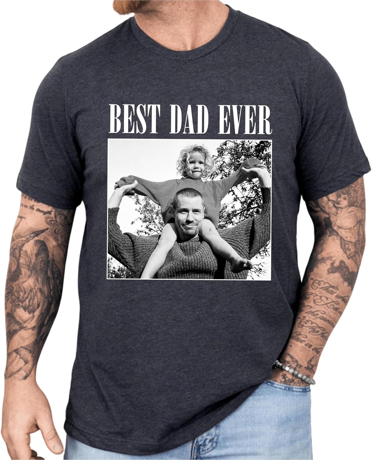 NAZENTI Custom Photo Shirt, Personalized Dad Shirt, Tshirt for Men, Daddy Gift, Gifts Fathers Day Christmas for Grandpa Papa - Image 2