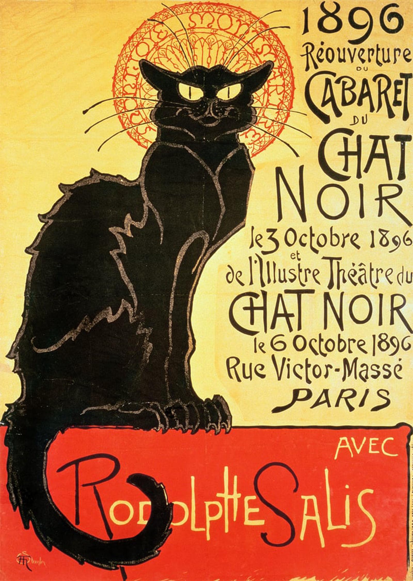 Poster affiche décorative graffiti Steinlen Réouverture du Cabaret 60x90cm - 5