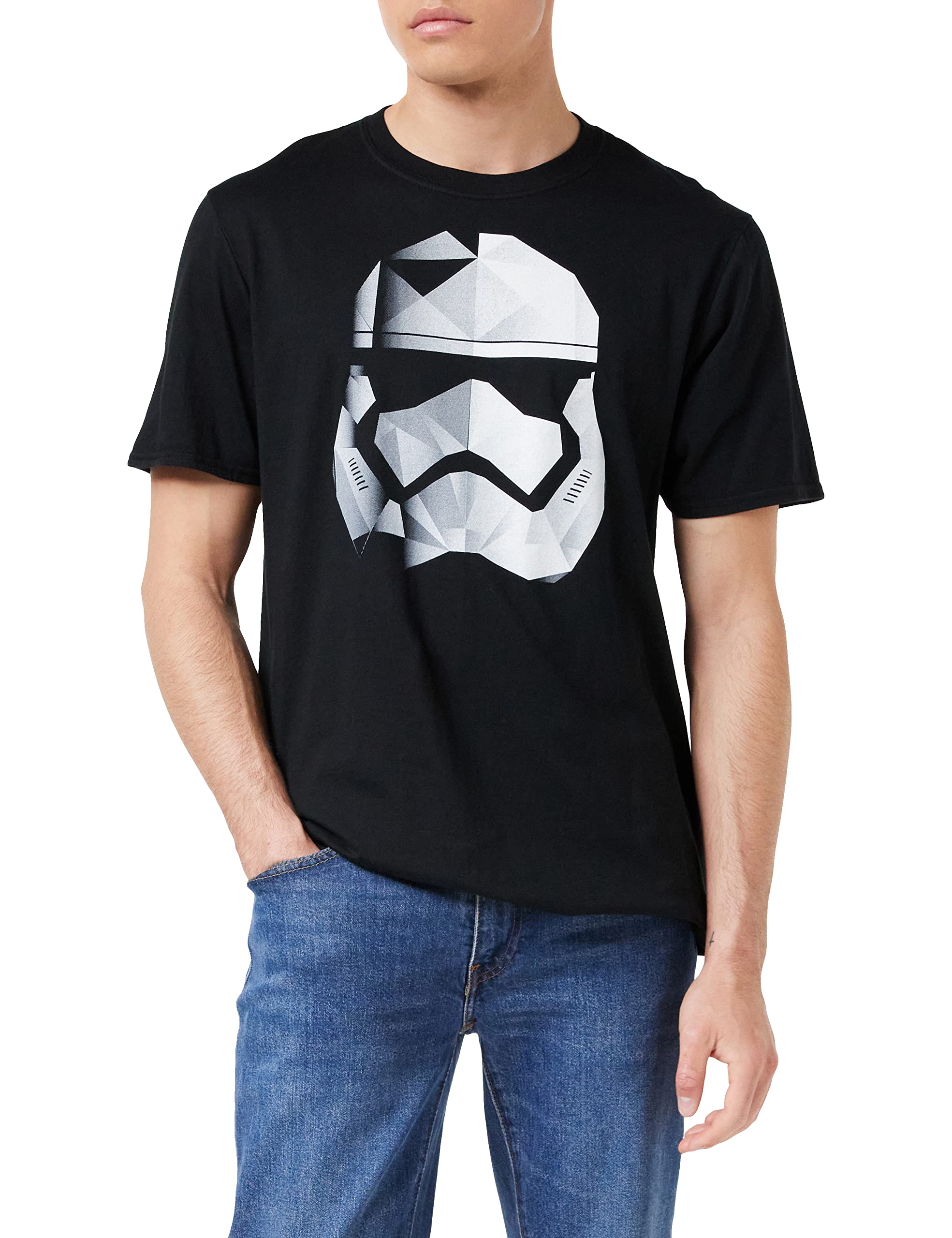 Star Wars Mens Geo Trooper T-Shirt, Black, S UK
