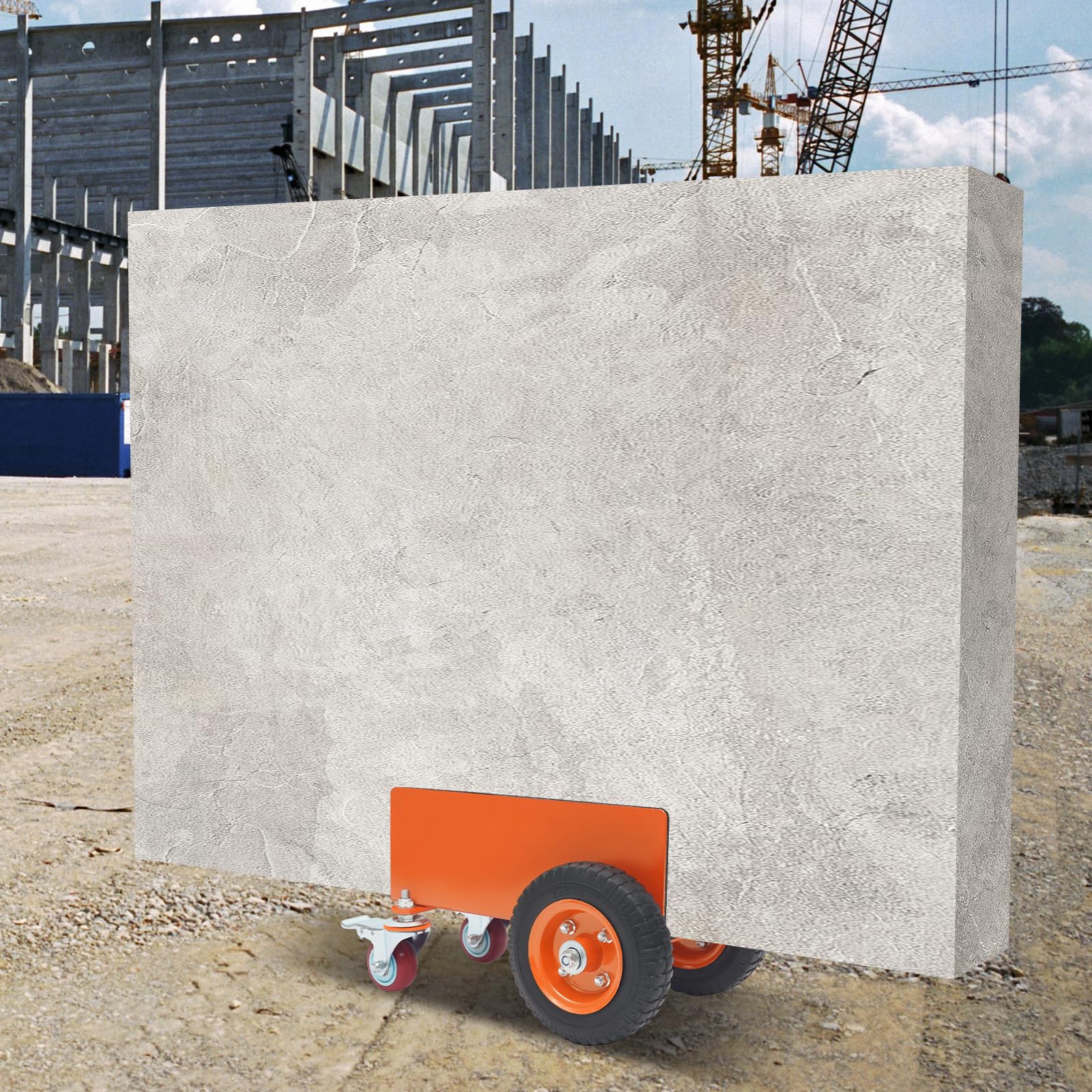 Carrello per lastre, 300 kg, pneumatici ad aria, carrello di trasporto per cartongesso | Carrello per lastre in acciaio, portata 300 kg, 2 pneumatici + 2 ruote, per cartongesso, legno, vetro, lamiera