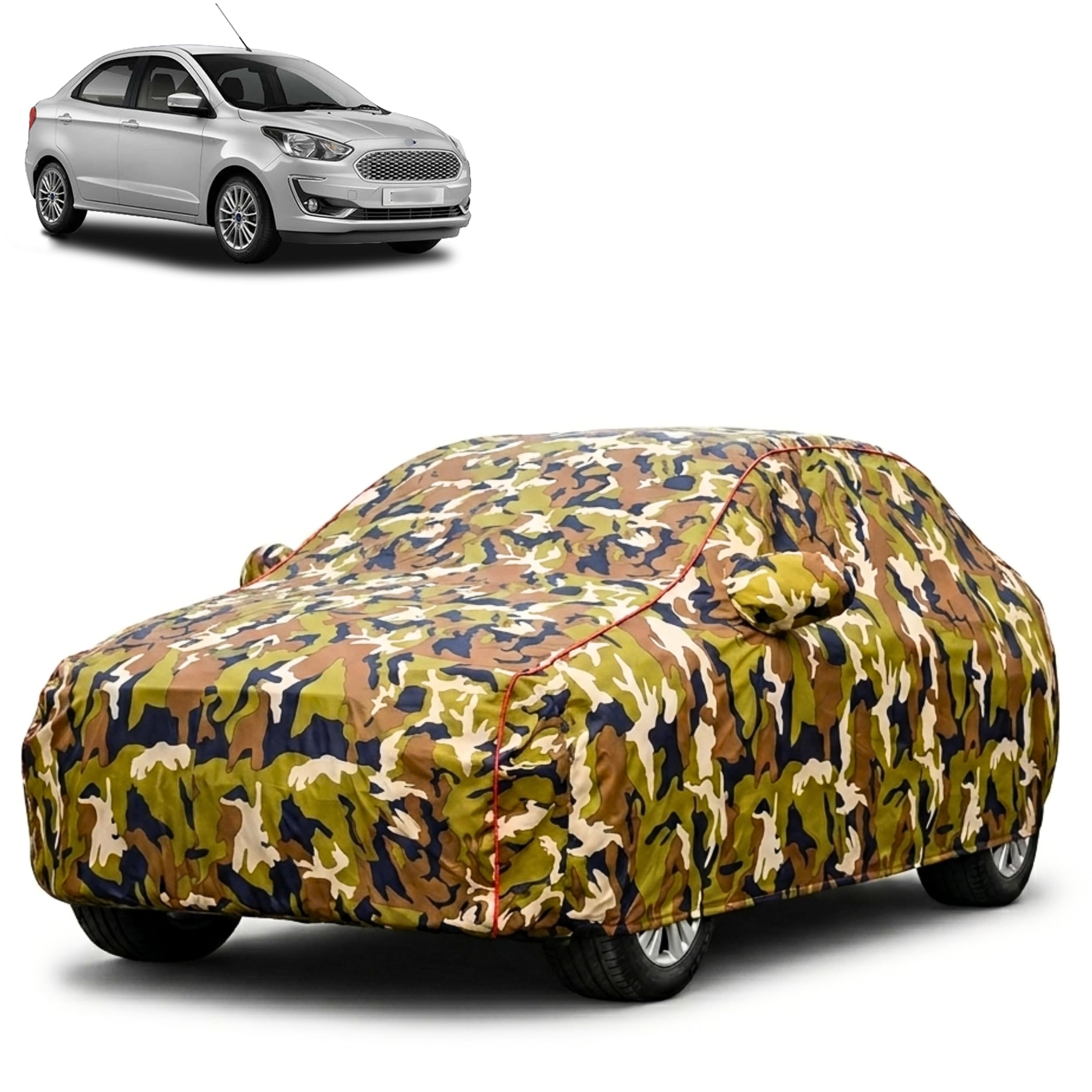 Car Cover for Ford Aspire | 100% Waterproof & All-Weather Protection | Scratch Resistant Soft Cotton Lining | Triple-Stitched| Windproof Buckles & Reinforced Mirror Pockets-image-13