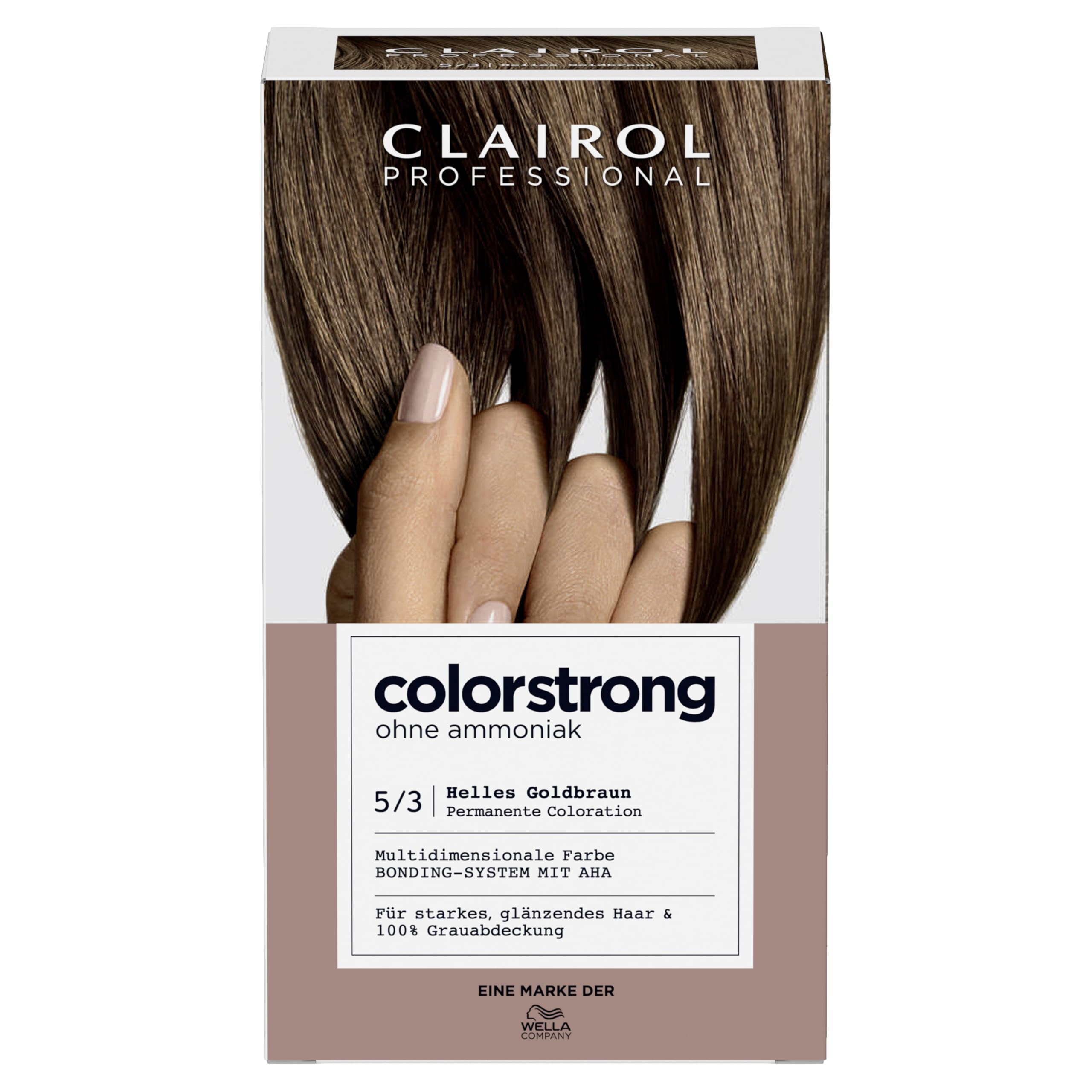 CLAIROL PROFESSIONAL colorstrong dauerhafte, multidimensionale Haarfarbe ohne Ammoniak - mit stärkendem AHA-Bonding-System - 5/3 Helles Goldbraun