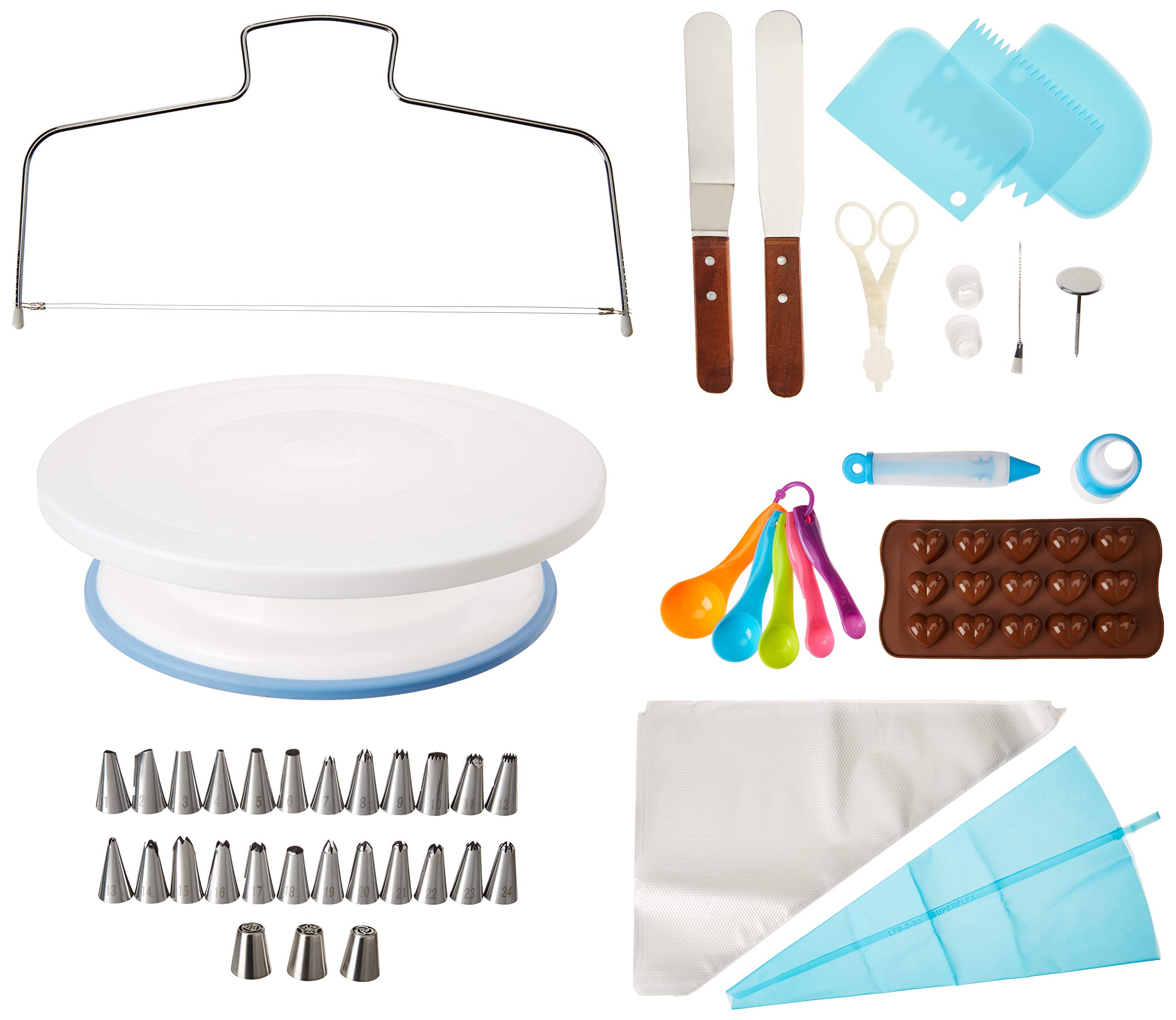 Cakes Decorating kit Supplies 74 PCS for Beginners - Rotating Turntable - piping tips sets and more Accessories. Create AMAZING Cakes With This Complete Cake Set! Kit de Reposteria