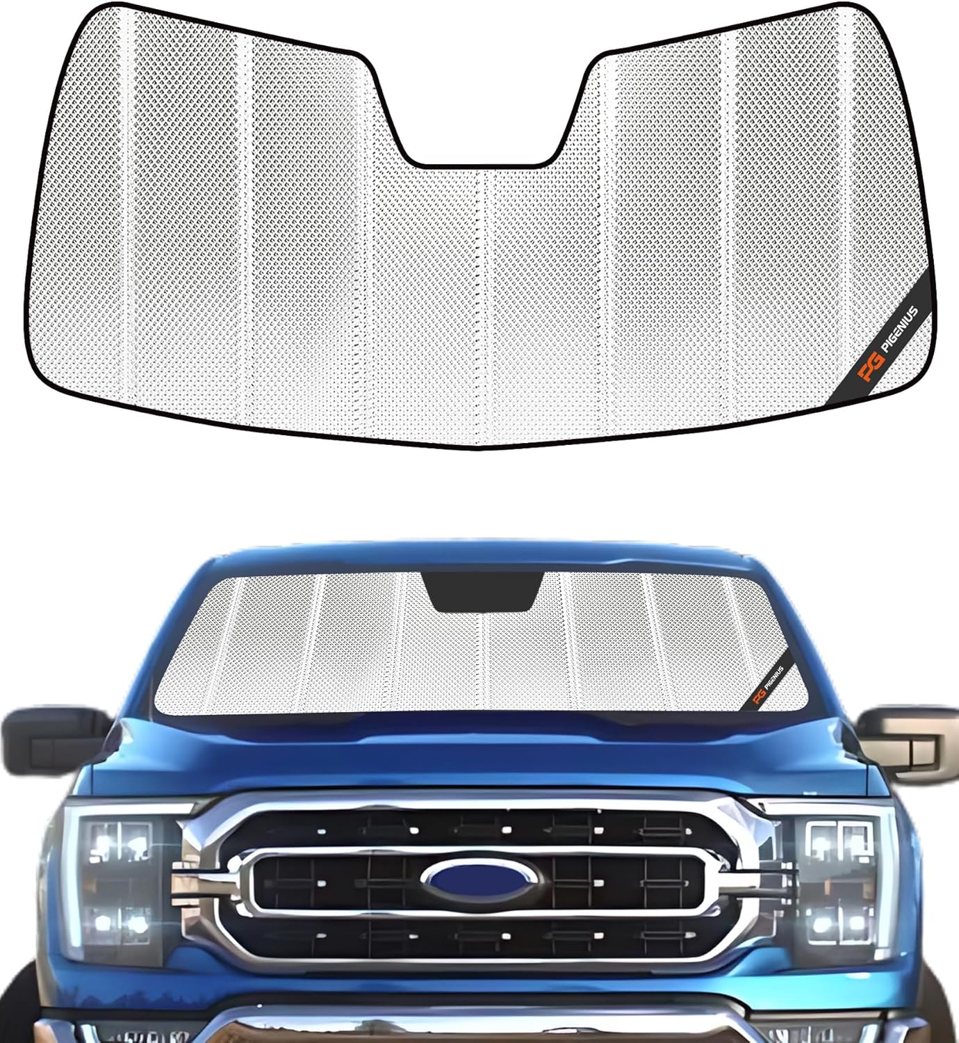 Pigenius Windshield Sunshade for Ford F-150 2015-2020 Front Window Sun Shade - Safeguard