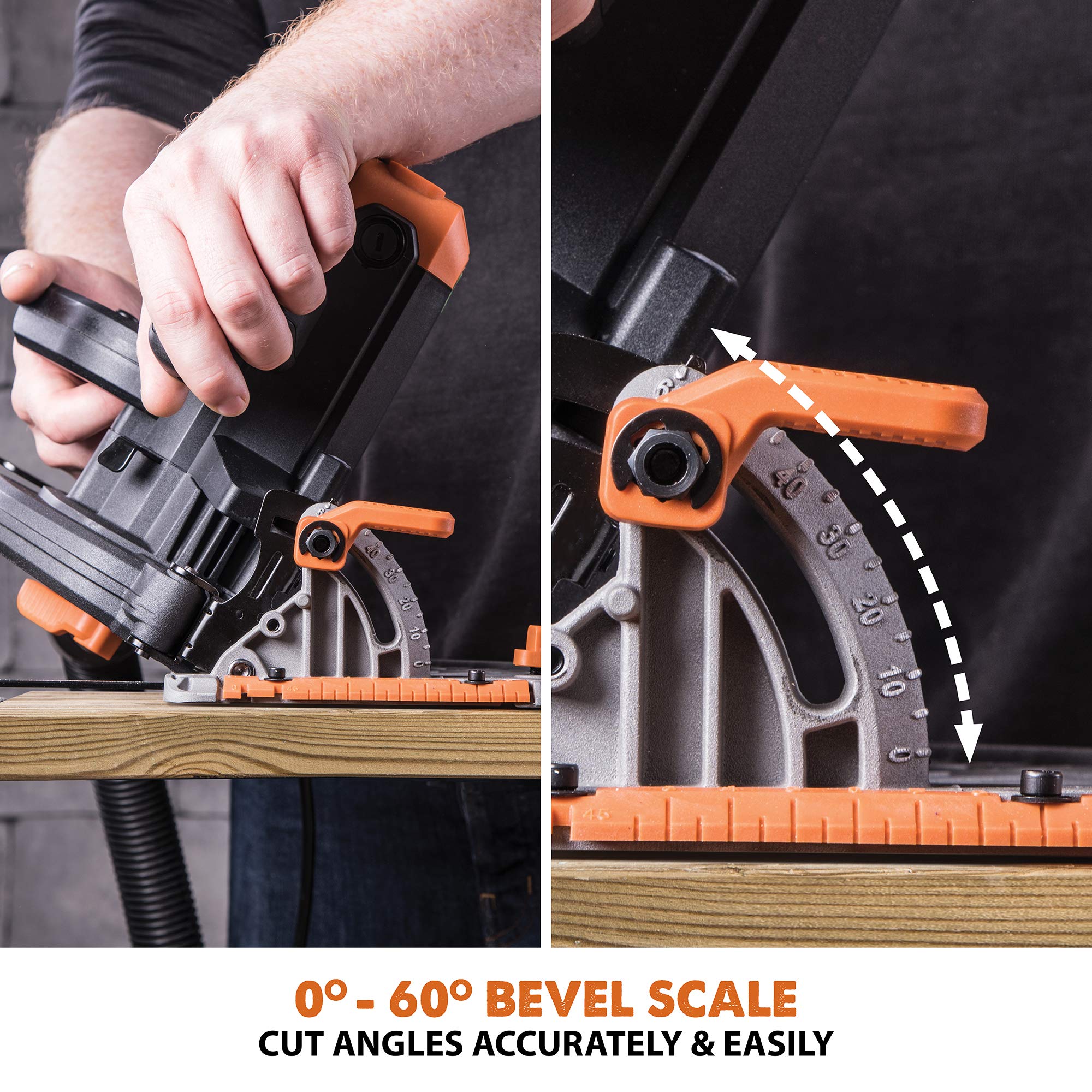 Evolution Power Tools - Scie Circulaire Multi-Matériaux Compatible avec un Guide R185CCSX (Pack Combiné avec Guide 1020 mm Fourni), 185 mm, 230 V 027-0003