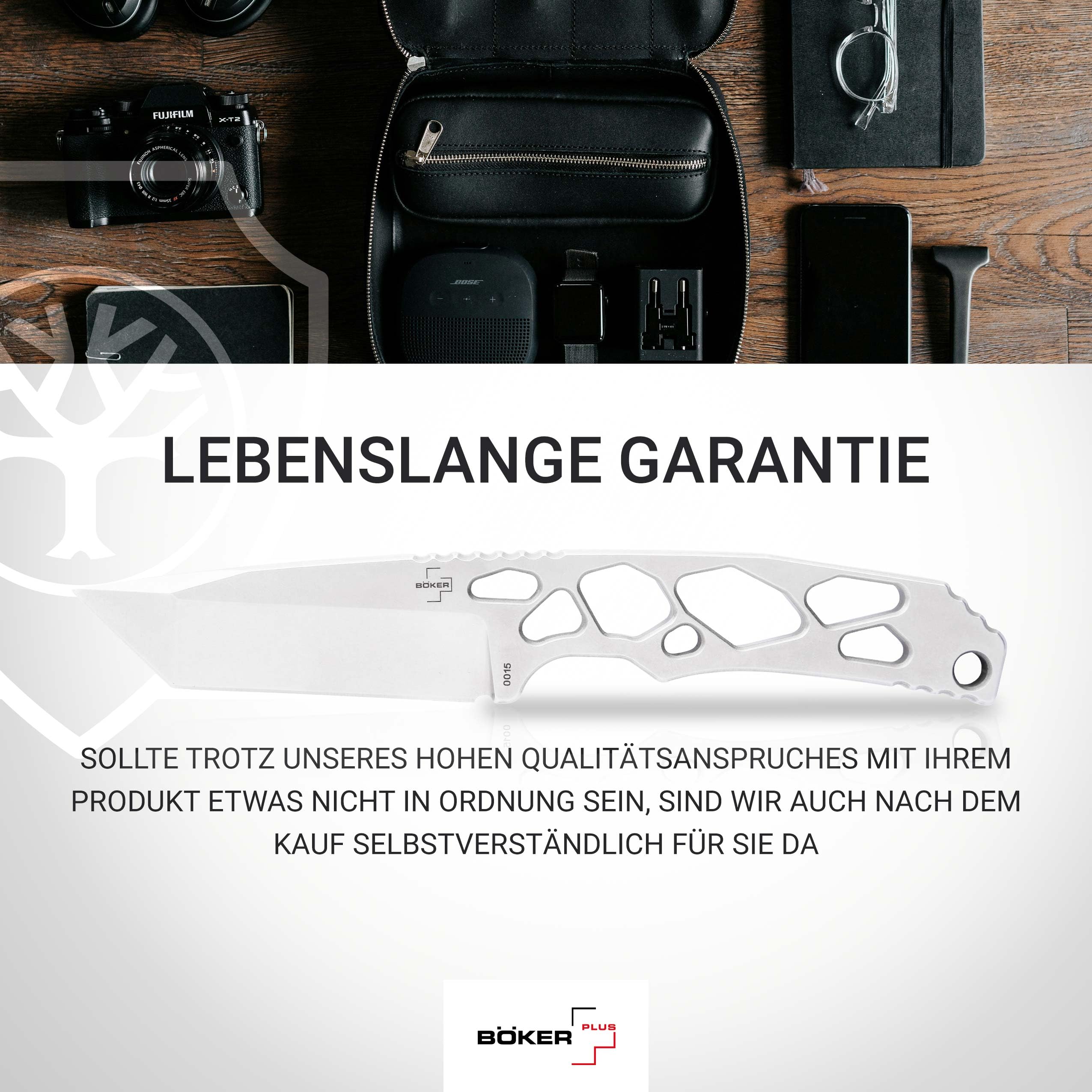 BÖKER PLUS Superlight Tanto – Skelett Messer feststehend 42a konform - Neck Knife mit Kydex-Scheide & Gürtel-Clip – Tactical Knife mit 7,3 cm D2 Tanto-Klinge – Fixed Ganzstahl Outdoor Messer