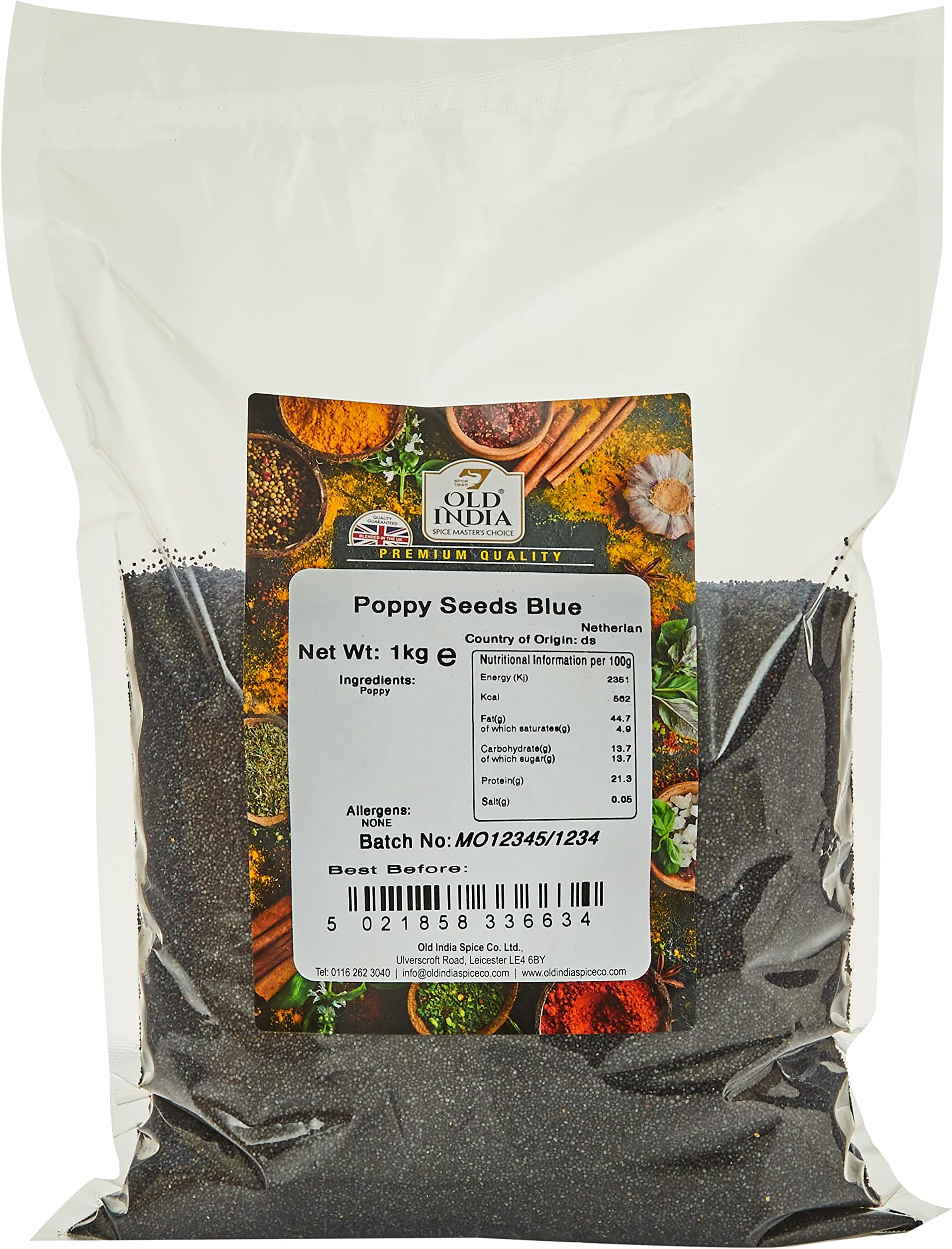 Old India Poppy Seeds Blue 1 Kg