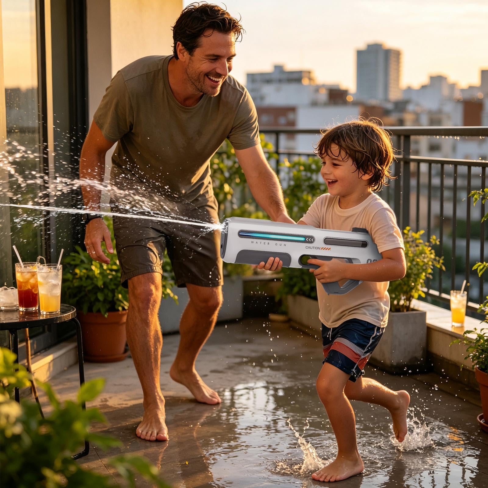 Wasserspritze für Kinder Elektrisches Gartenspielzeug Mit LED-Licht | -Wasserspielzeug Für Mädchen Vorschulkinder Park Camping Garten Rasen Hof Spieltreffen Geburtstag Seeausflüge