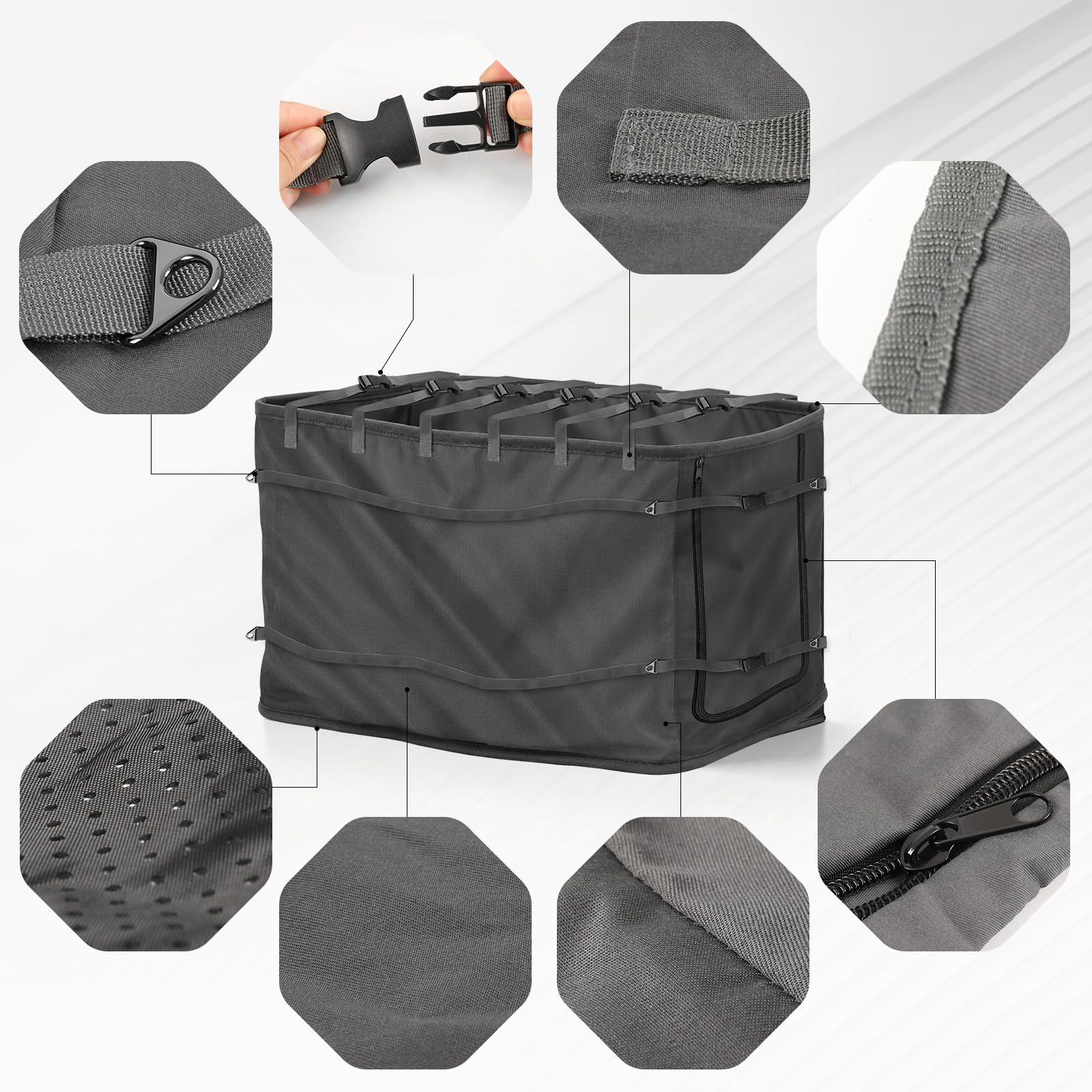 ZWPARTS Stauraumtasche für Wohnmobil Heckgarage Heckgaragentasche Organizer | Gepäckraumtasche zur Befestigung am Lattenrost vertikal montierbar mit 6 verstellbare Gurtbänder
