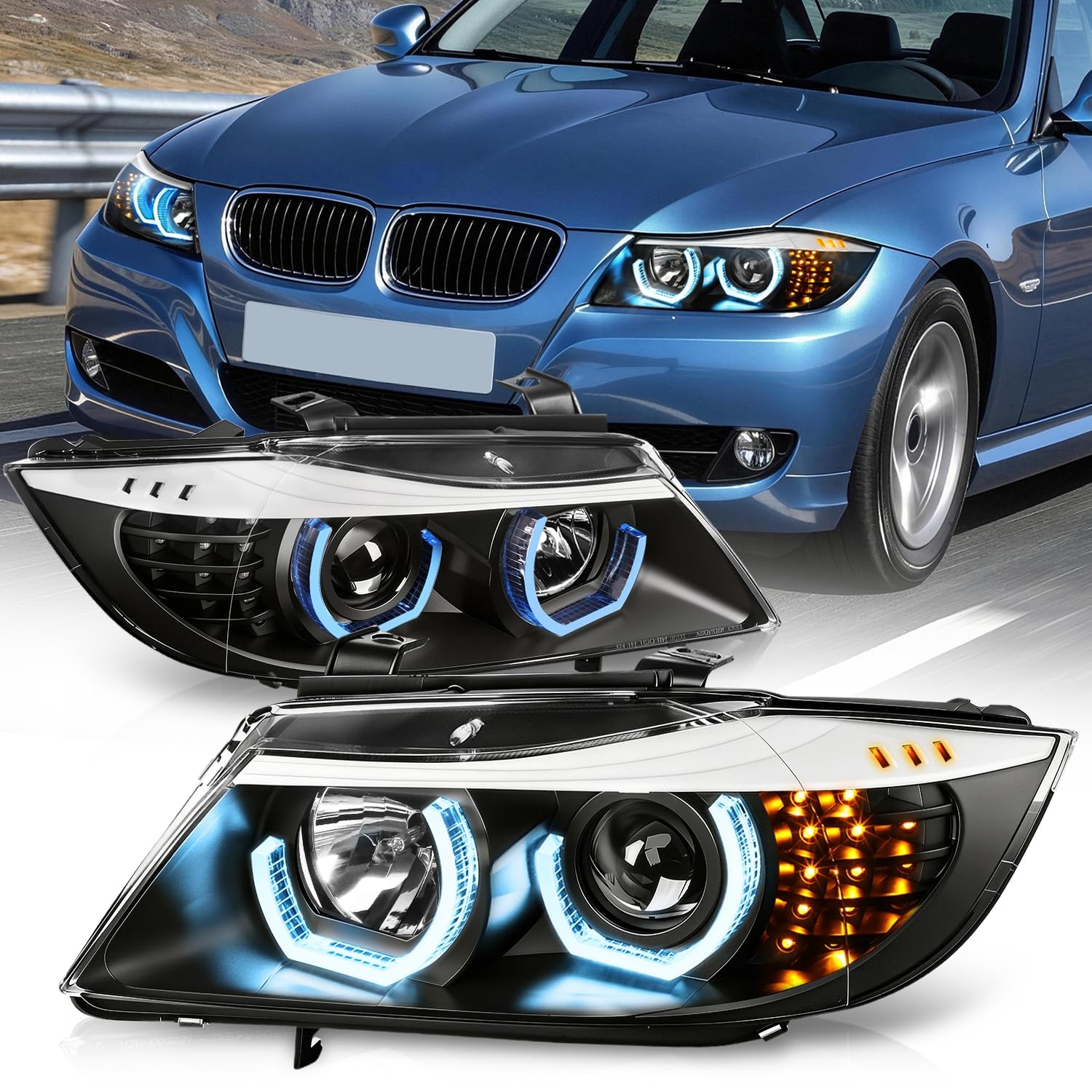 Amazon.com: Auto Dynasty LED Halo Headlights Assembly Compatible