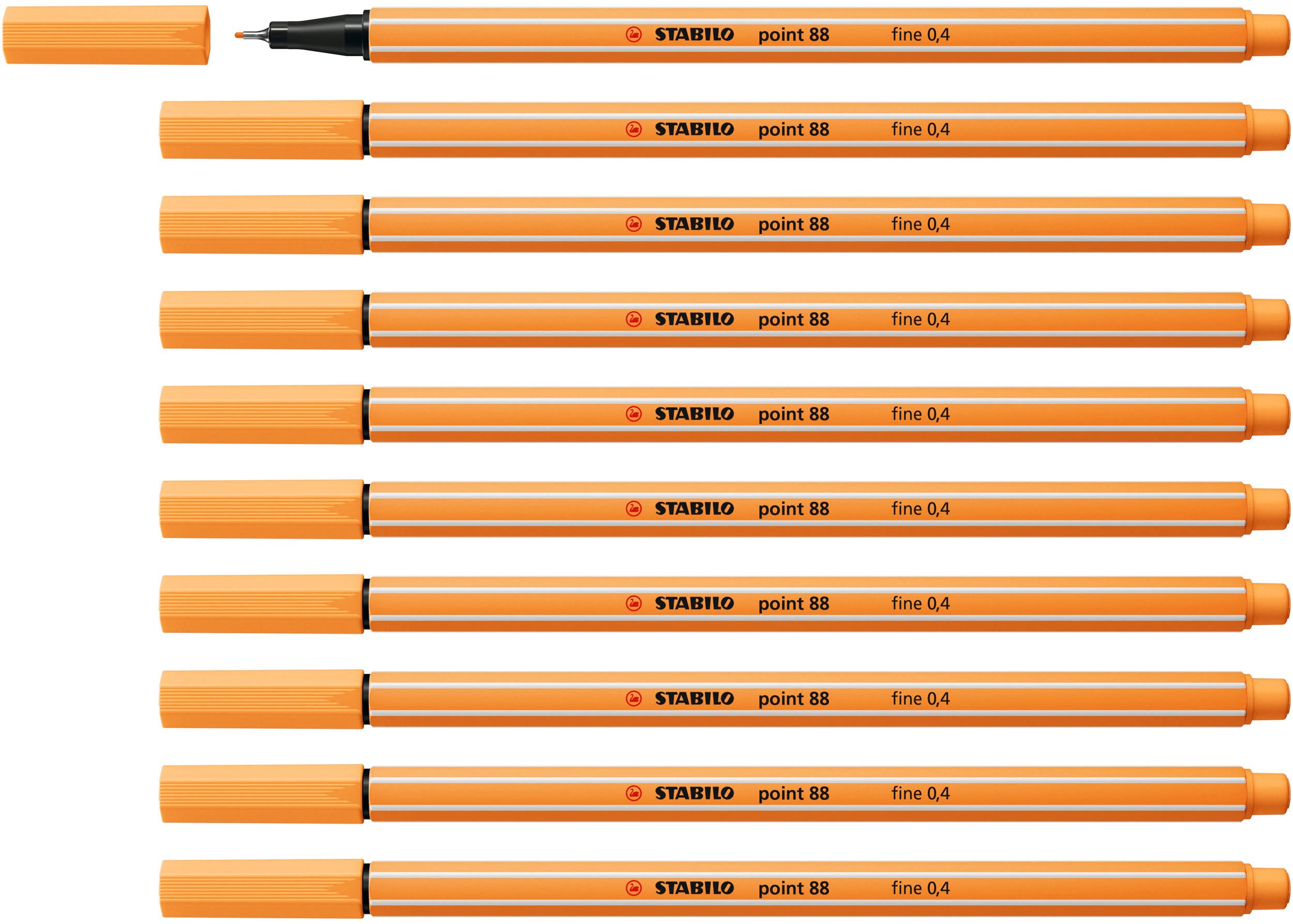 STABILO point 88 - Fineliner - Pack of 10 - Papaya