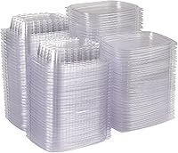 Vista 15 de ECO PRODUCTS Contenedores de delicatessen compostables de 12oz transparentes rectangulares con tapas, caja de 300, para preparación de comidas