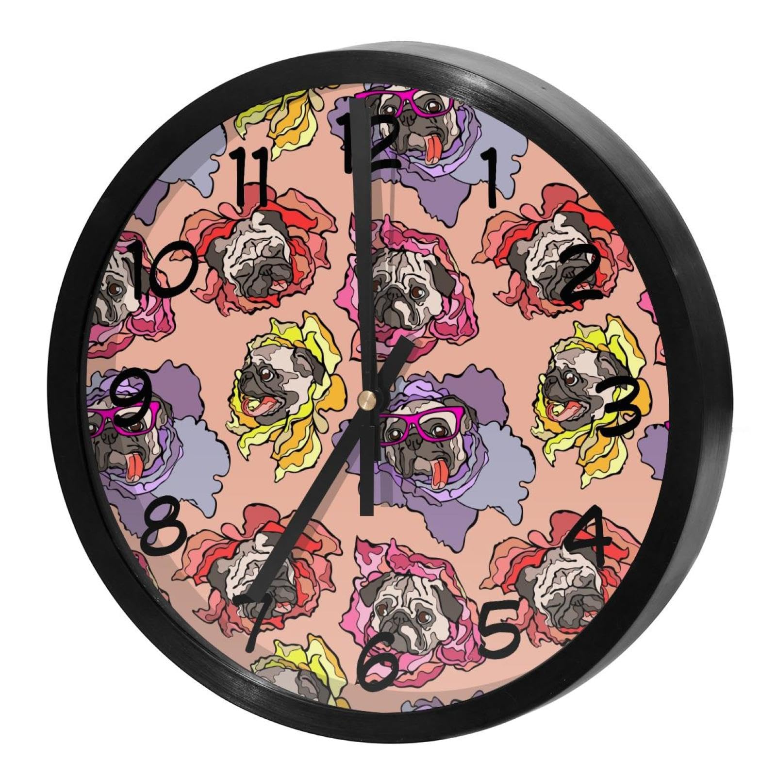 Horloge murale ronde fleur colorée de carlin pour décorer le bureau et la maison