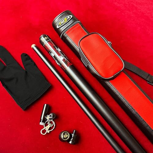 Miniatura 8 de Tai ba cues Palo de billar de 2 piezas con eje negro, punta de cuero multicapa de 0.512 in, 58 pulgadas, palo de billar profesional de madera dura