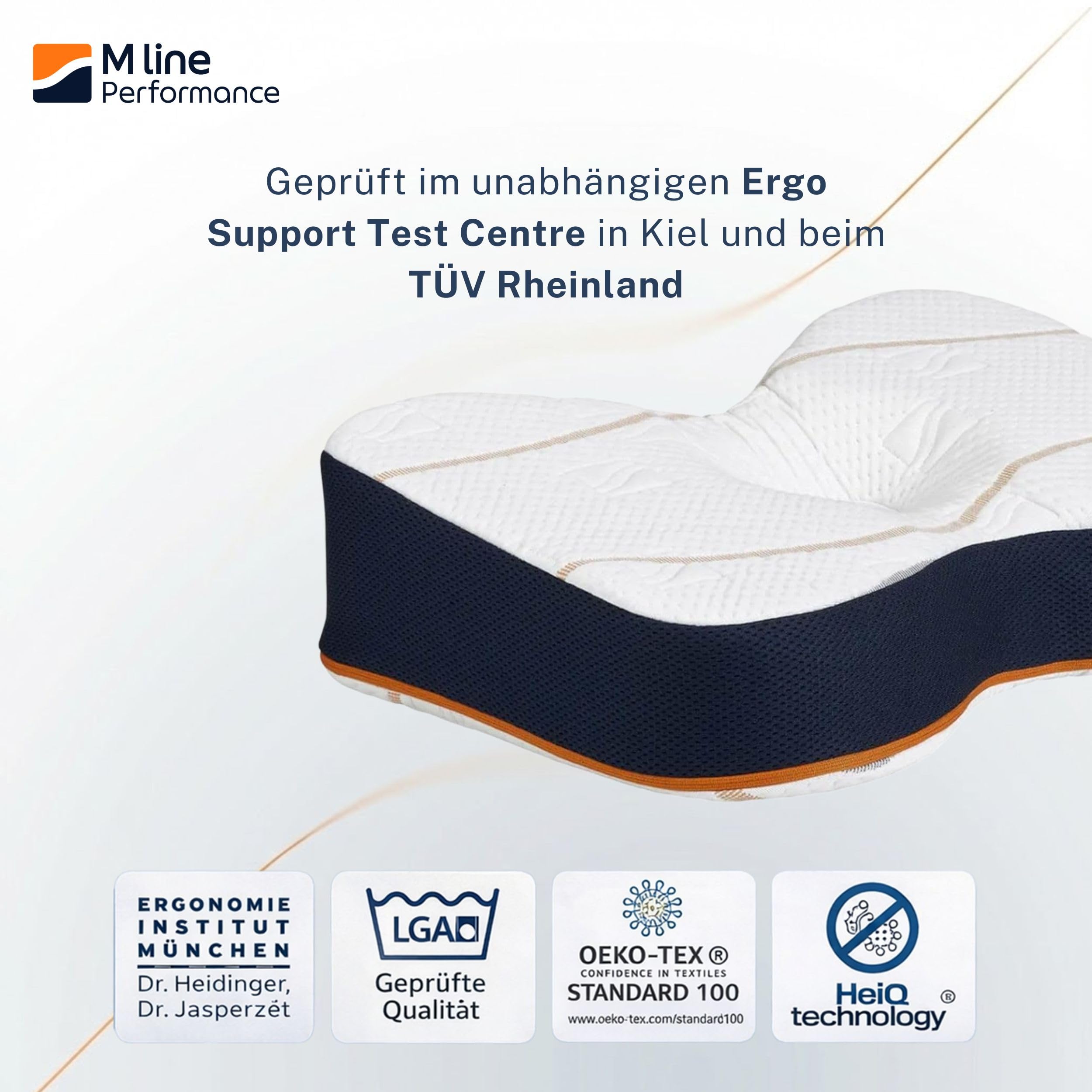 M LINE Orthopädisches Testsieger Kopfkissen - 50x35cm | M LINE Athletic Pillow mit Butterfly-Design gegen Nackenschmerzen - Memory Foam Seitenschläferkissen