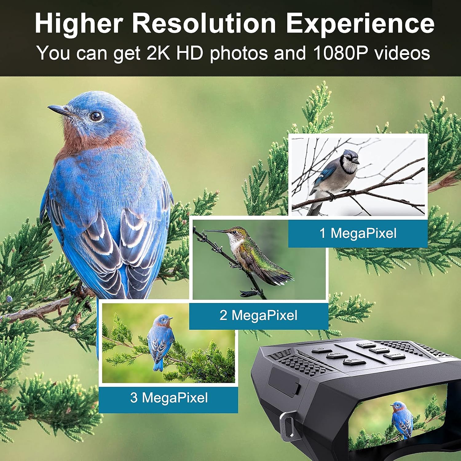 Buy 1 get 1 HD Digital Night Vision Goggles Binoculars - 1312ft/400M Hunting Infrared Binoculars for Adults Night Vision and Day Outdoor Military Grade, See in 100% Darkness with 2.5 Screen 32GB Card