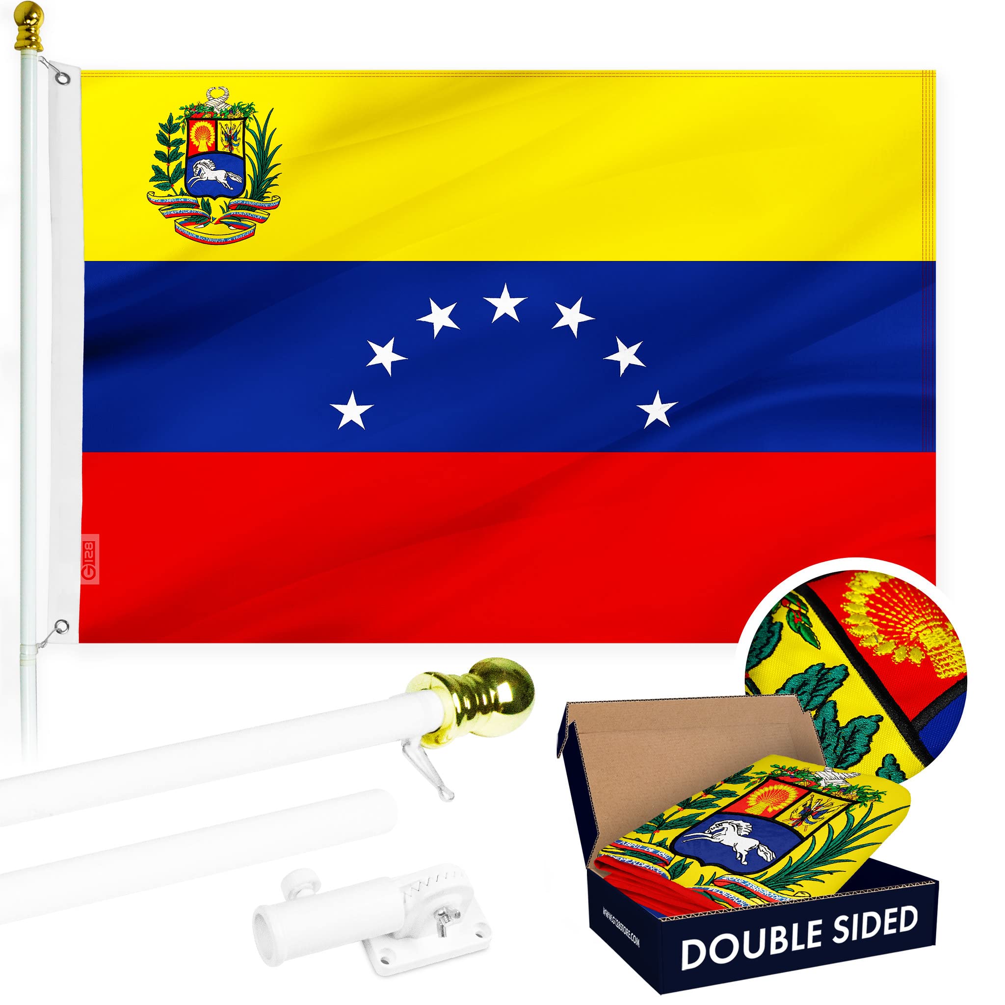 Drapeau Vénézuela 90x150cm - Polyester 90g Avec œillets, Couleurs Vives, Idéal Support Sportif Ou Décoration