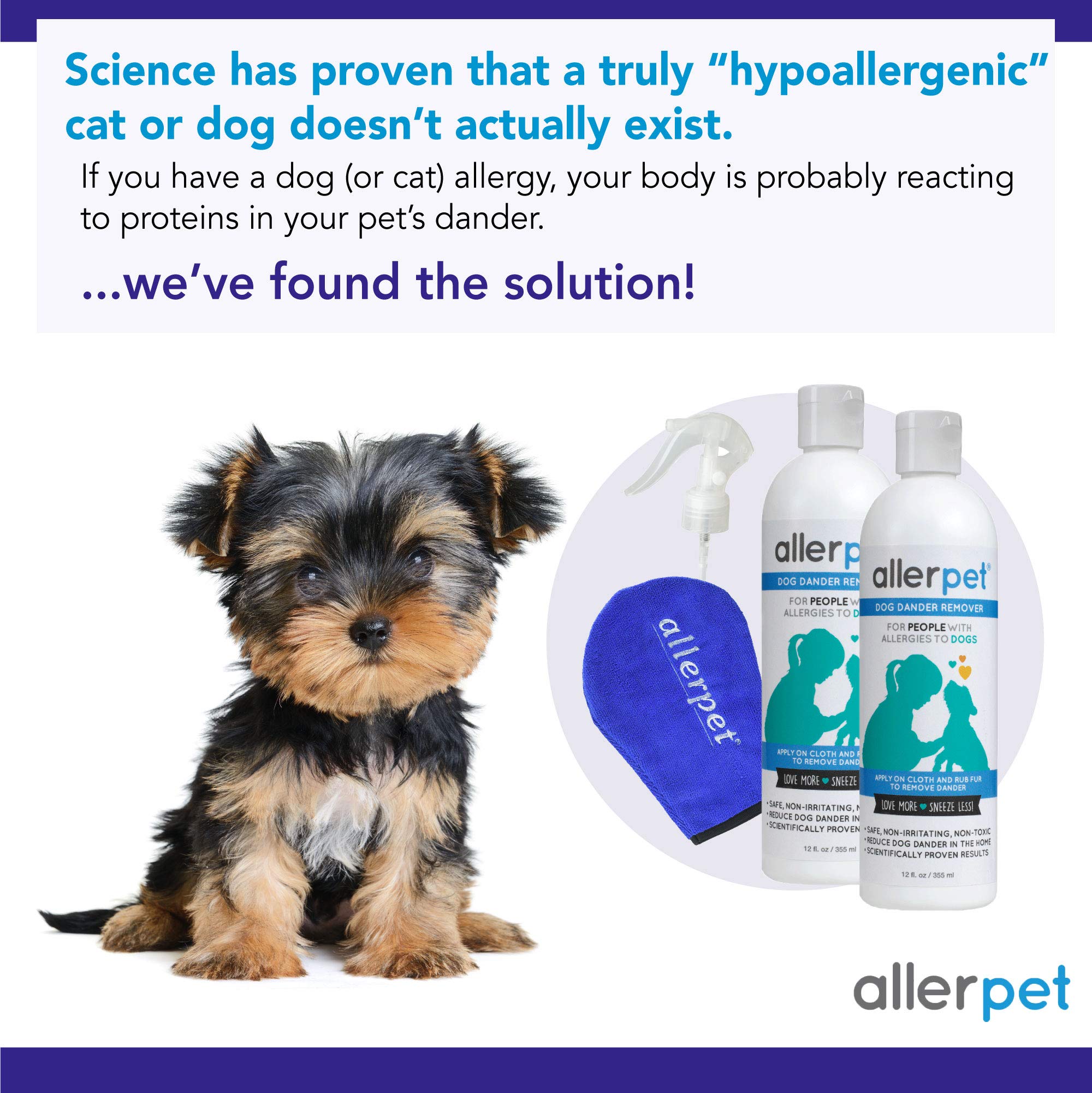 Allerpet Dog Allergy Relief w/Free Applicator Mitt & Sprayer Best Pet